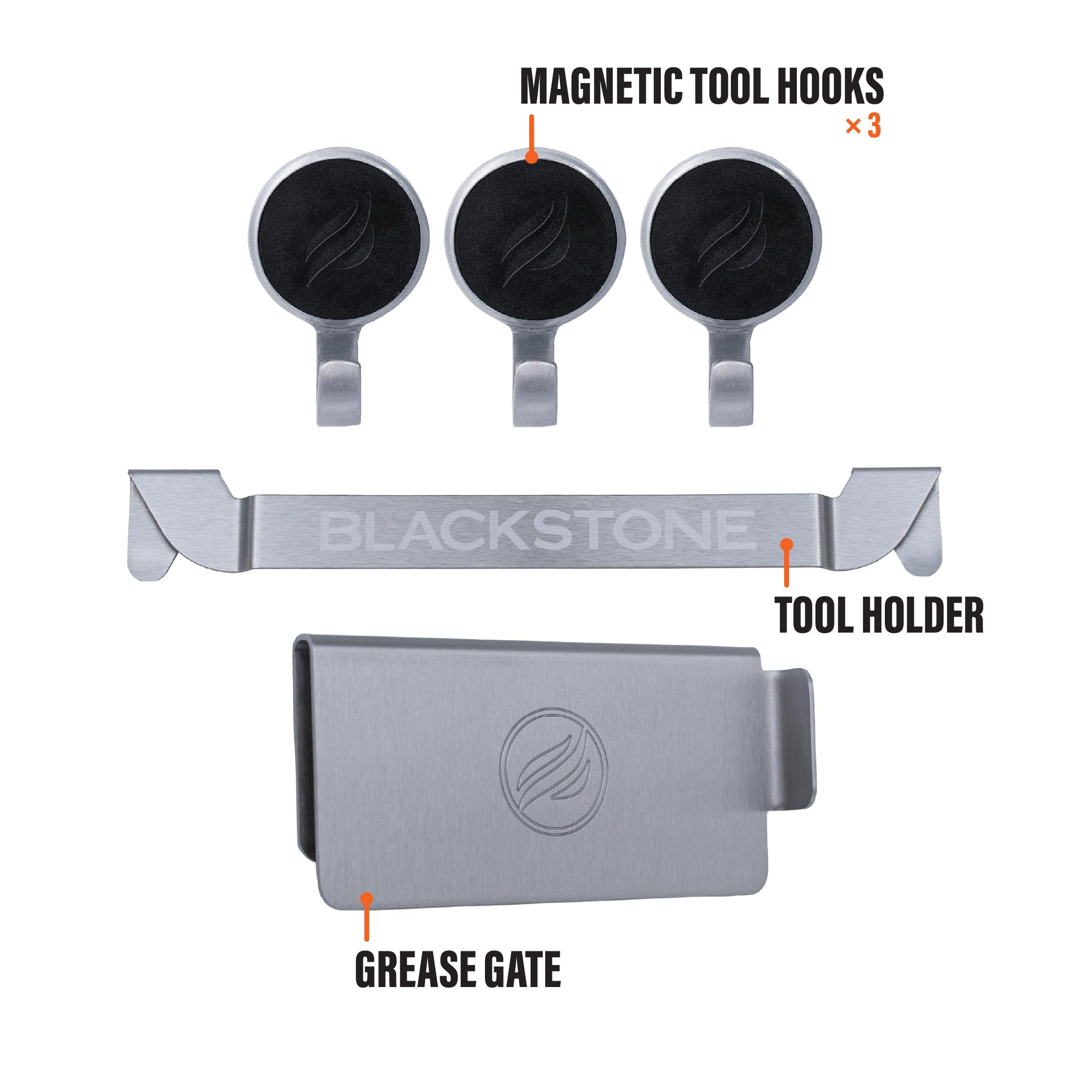 Blackstone 5188 Grease Gate & Tool Holder Combo - Heavy Duty Griddle Accessories for Outdoor Cooking, Camping & BBQ | Perfect for Backyard Grilling, Tailgating & RV Adventures