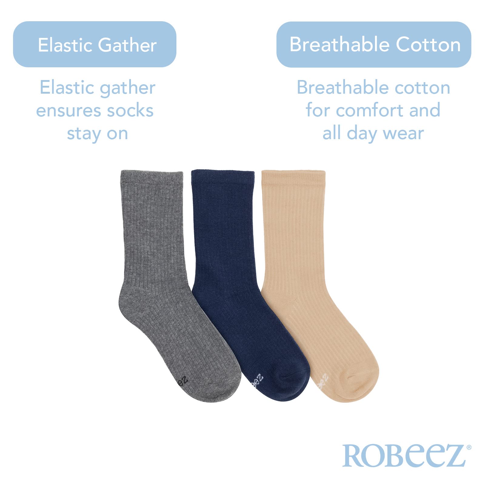 Robeez Formal Unisex Kids Dress Socks - Classic & Crew Style for Girls & Boys (3 Pack) - Perfect for Weddings, Church & Special Occasions