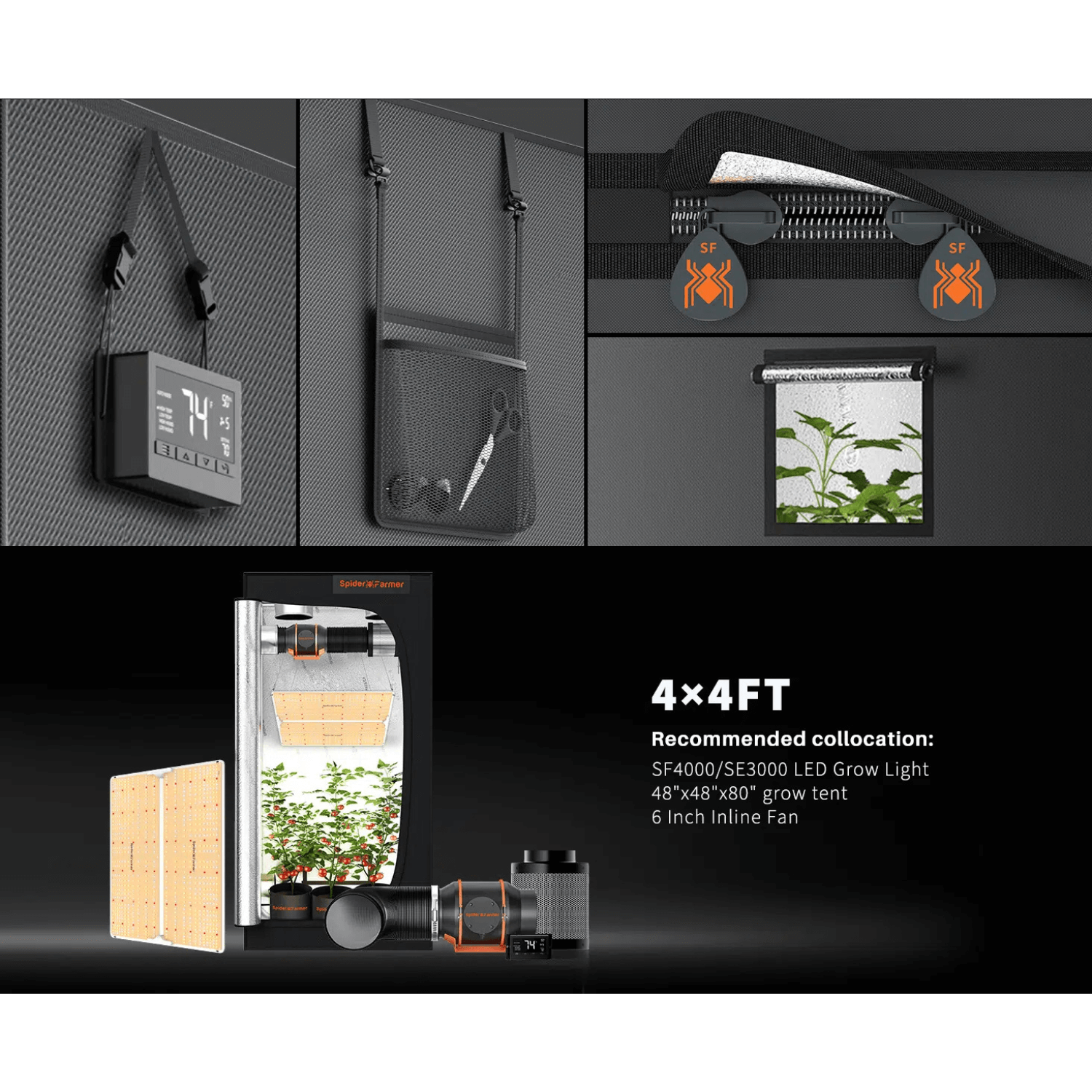 Spider Farmer 4x4 Grow Tent 48