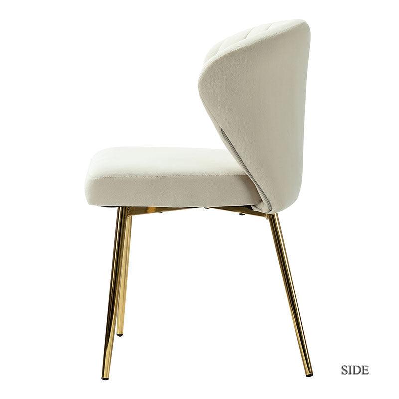 Modern Dining Chairs Set of 4 - Mid Century Metal Leg Side Chairs for Kitchen, Dining Room & Office - Aruna Contemporary Upholstered Seating