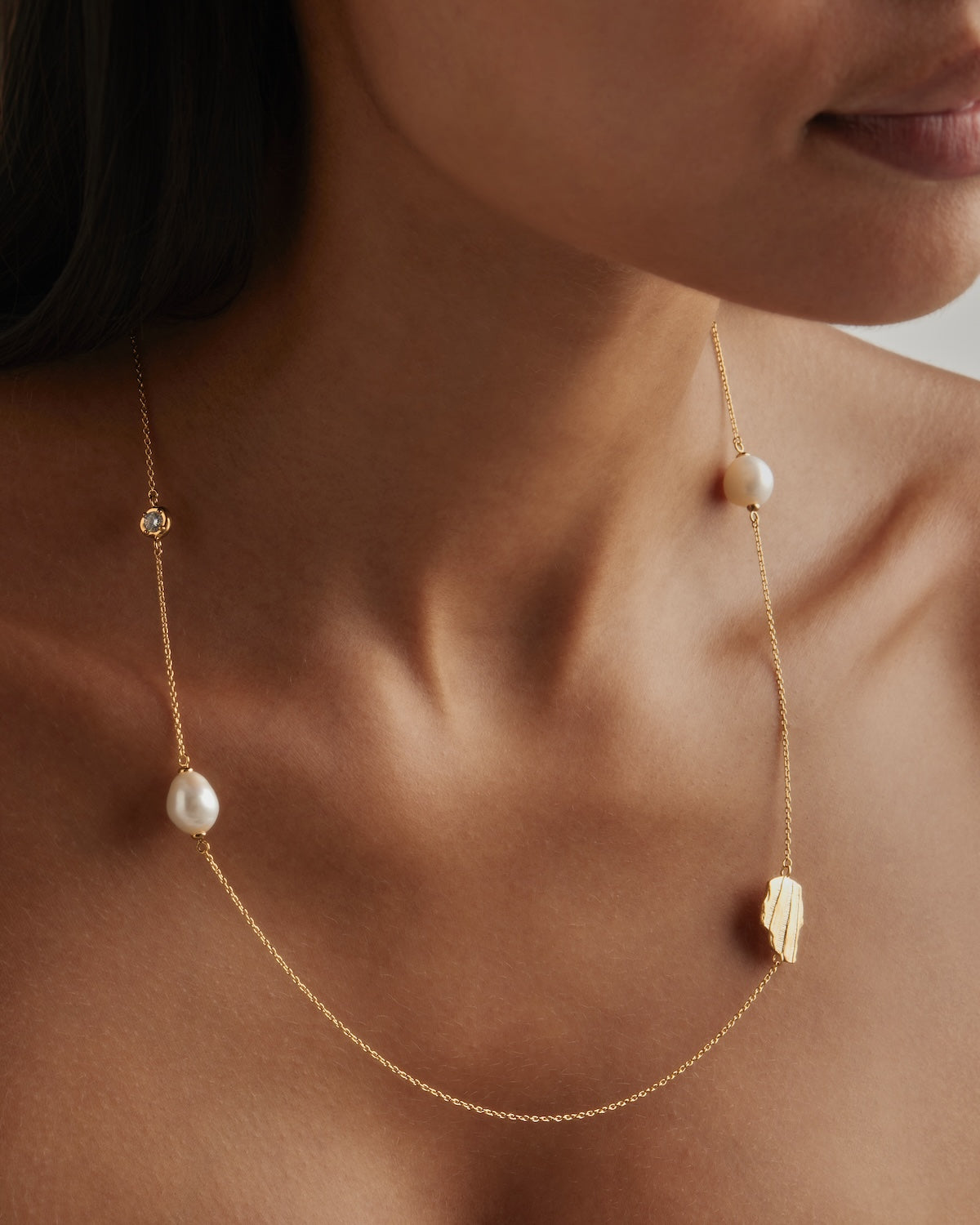 18K Gold Vermeil Moonlit Tides Necklace for Women - Elegant Crescent Moon Pendant Jewelry Gift for Her - Perfect for Date Night, Anniversary & Special Occasions