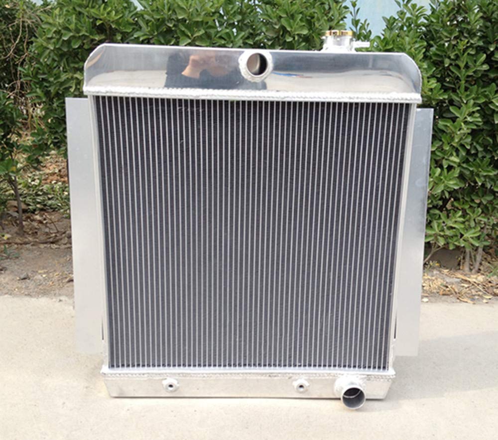 1955-1959 Chevy Pickup Truck V8 Aluminum Radiator & Fan - 3 Row High Performance Cooling System - Perfect for Off-Roading & Hot Weather Driving