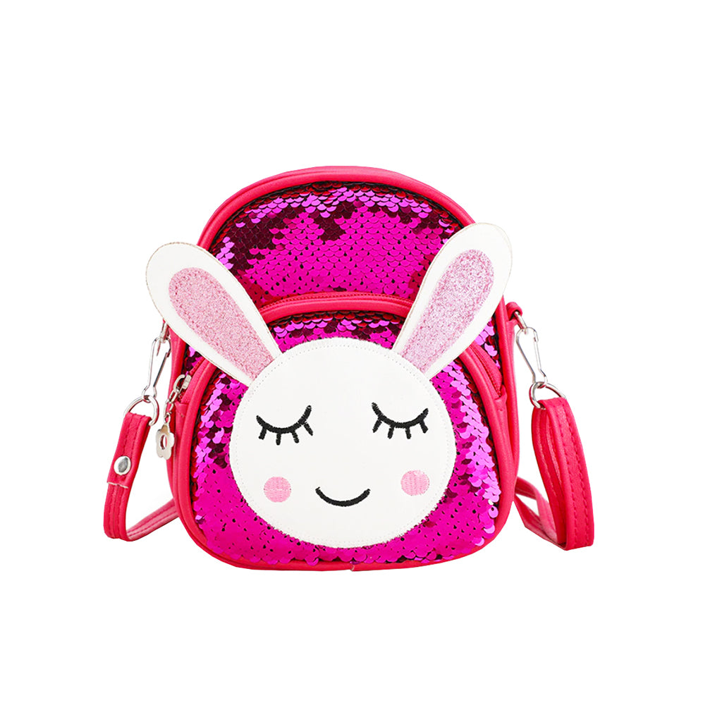 Glitter Bunny Backpack for Women & Girls - Cute Hot Pink Shiny Backpack for School, Travel & Everyday Use