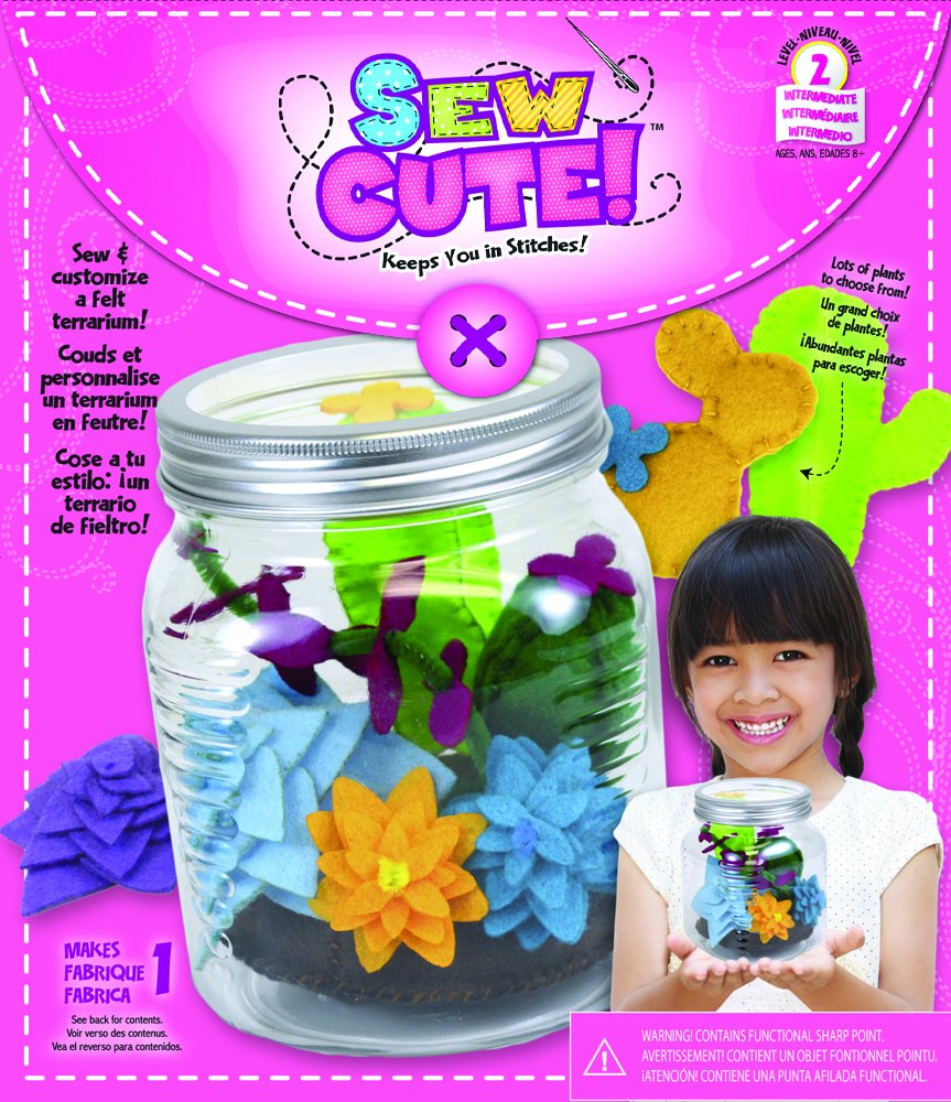 ColorBok DIY Terrarium Sewing Kit for Kids - Creative Craft Project with Cute Succulent & Plant Designs - Perfect for Birthday Gifts, Classroom Activities & Home Decor