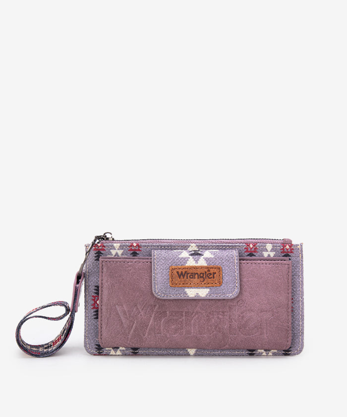 Wrangler Aztec Print Wristlet Clutch Wallet for Women - Stylish Crossbody Bag for Travel, Shopping & Everyday Use
