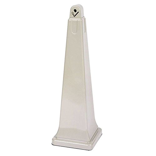 Rubbermaid Groundskeeper Cigarette Receptacle - Outdoor Ashtray for Patio, Park & Public Areas - Durable Beige Design (Model 38296)