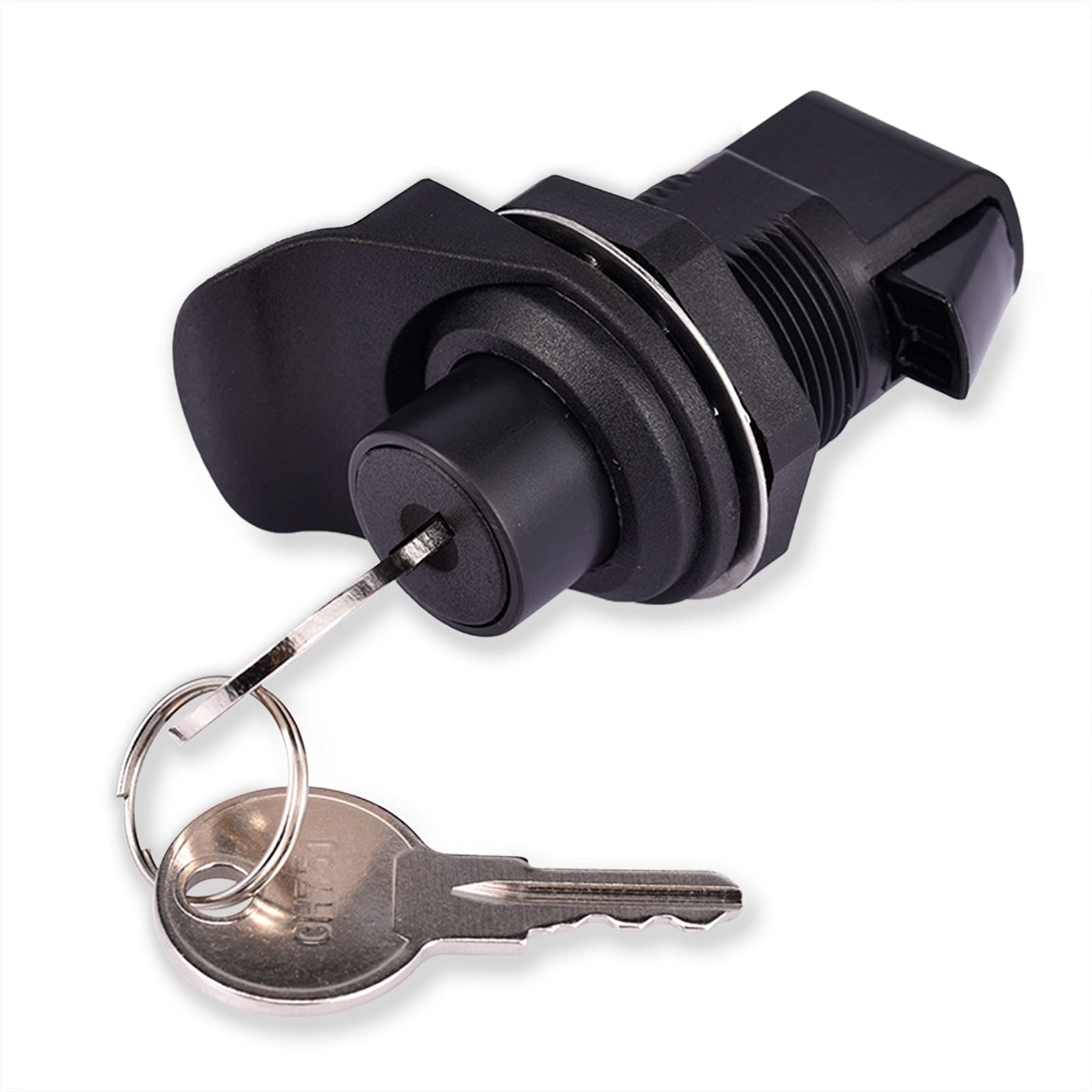 2-Pack Plastic Push Button Latches - Locking Push to Close Fasteners for Marine Boat Box, Glove Box, Radio & Electronic Enclosures (0.0
