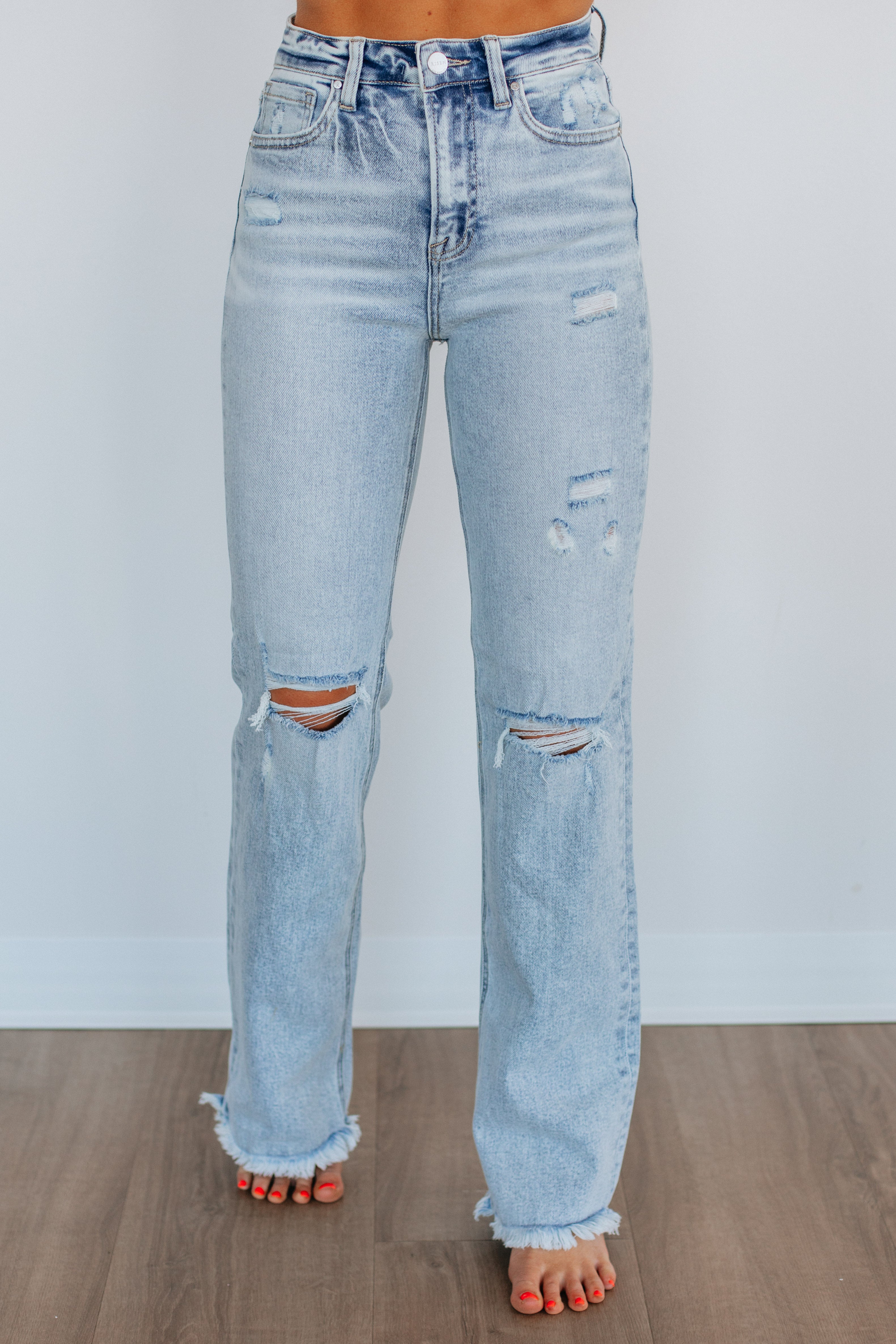 Eloise Risen Light Wash High Waist Stretch Jeans for Women - Comfortable Slim Fit Denim Pants for Casual Wear & Everyday Outfits