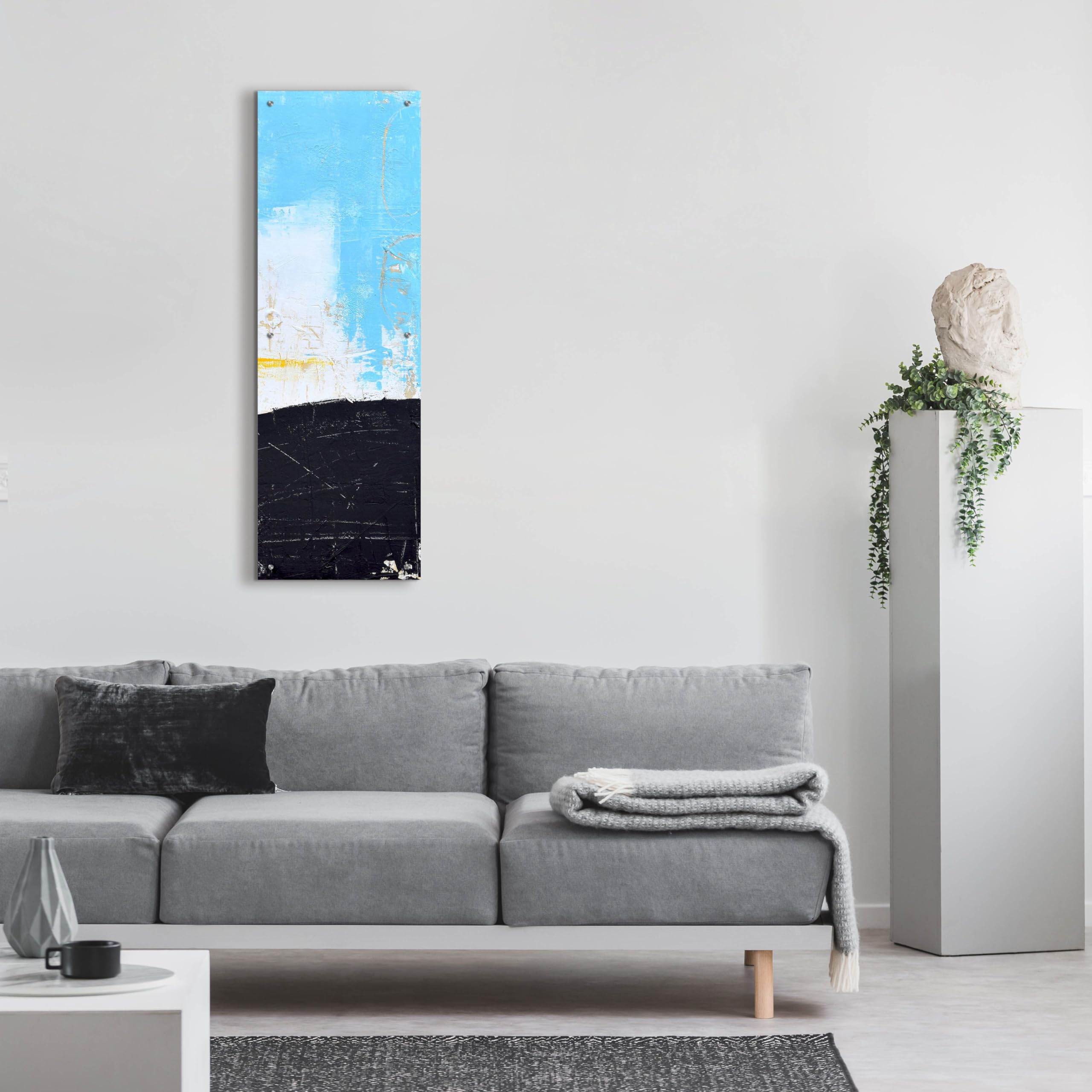 Epic Art 'Distance II' by Erin Ashley - Acrylic Glass Wall Art, 16x48 Inches - Modern Abstract Painting for Living Room, Bedroom & Office Decor