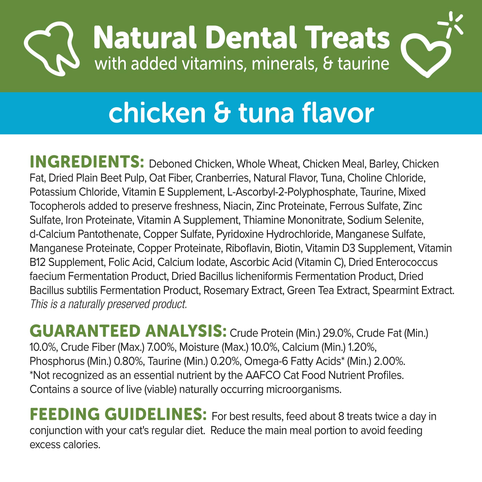 Whimzees Natural Cat Dental Treats - Chicken & Tuna Flavor, Grain-Free Dental Chews for Cats, 4.5oz Bag - Promotes Oral Health & Fresh Breath for Indoor & Outdoor Cats