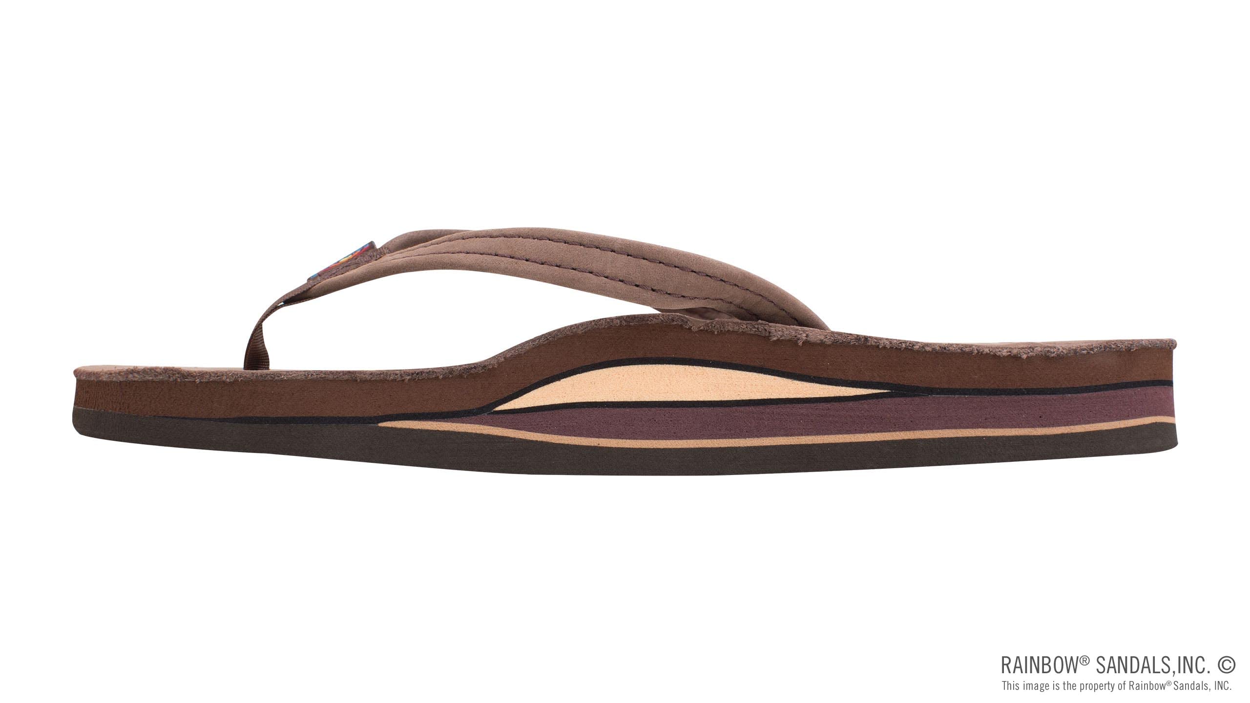 Rainbow Sandals Women's Double Layer Narrow Strap Leather Sandals with Arch Support - Comfortable Beach & Casual Walking Shoes