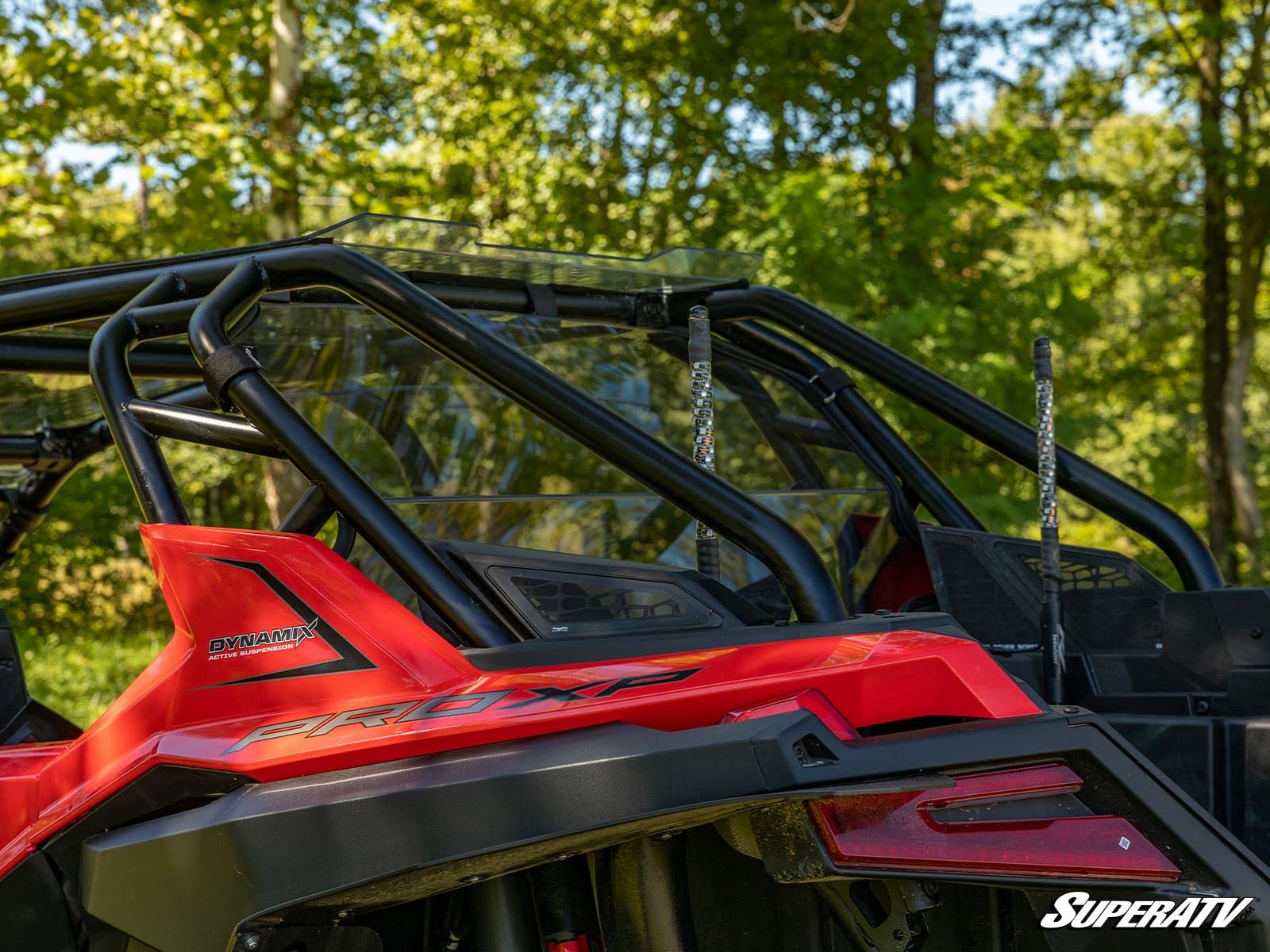 SuperATV Rear Windshield for Polaris RZR PRO XP - Durable UTV Windshield for Off-Road Protection & Dust Control | Perfect for Trail Riding, Hunting & Outdoor Adventures
