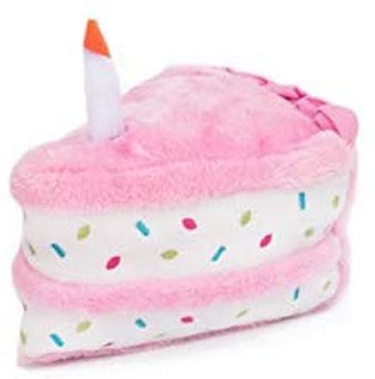 ZippyPaws Birthday Cake Squeaky Dog Toy - Fun Interactive Plush Chew Toy for Small & Medium Dogs - Perfect for Birthday Parties & Playtime