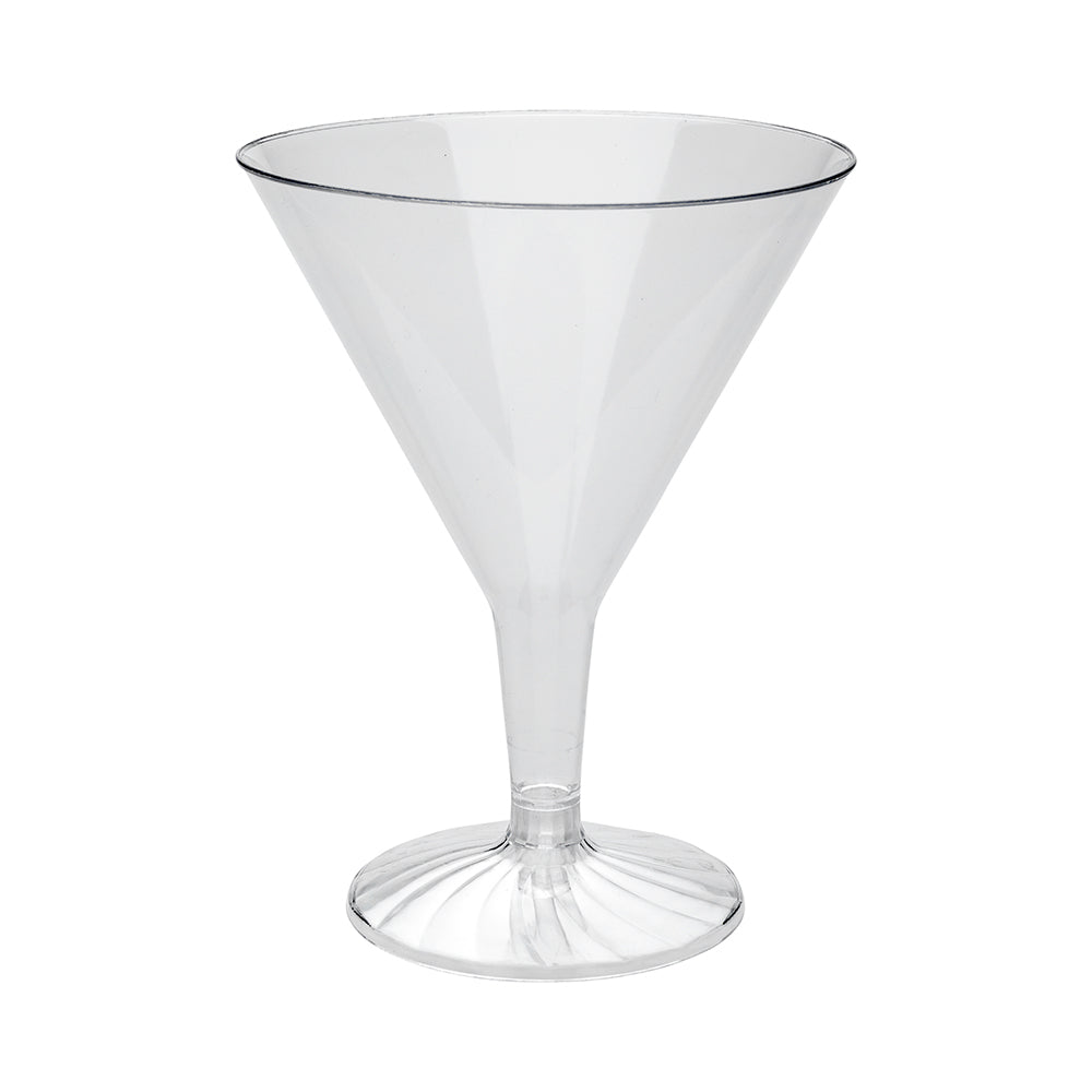 8 oz Clear Plastic Martini Glasses - 100-Pack (3.25