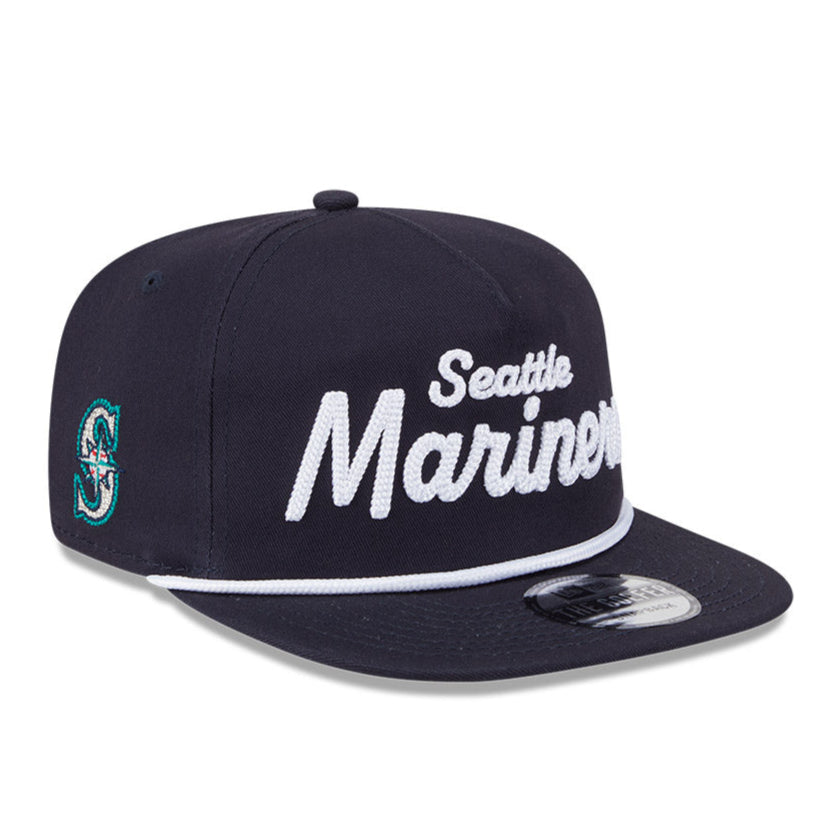 New Era Seattle Mariners Logo Snapback Hat - Adjustable Golf Baseball Cap with Chain Stitch Patch for Men & Women | Perfect for Golfing, Baseball Games & Streetwear Fashion