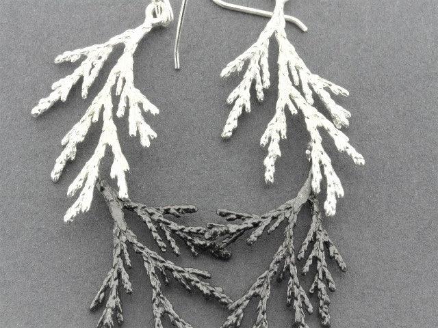 Stylish Lawson Cypress Earrings in Silver & Oxidized Finish - Perfect for Casual Wear, Parties, and Gift Giving