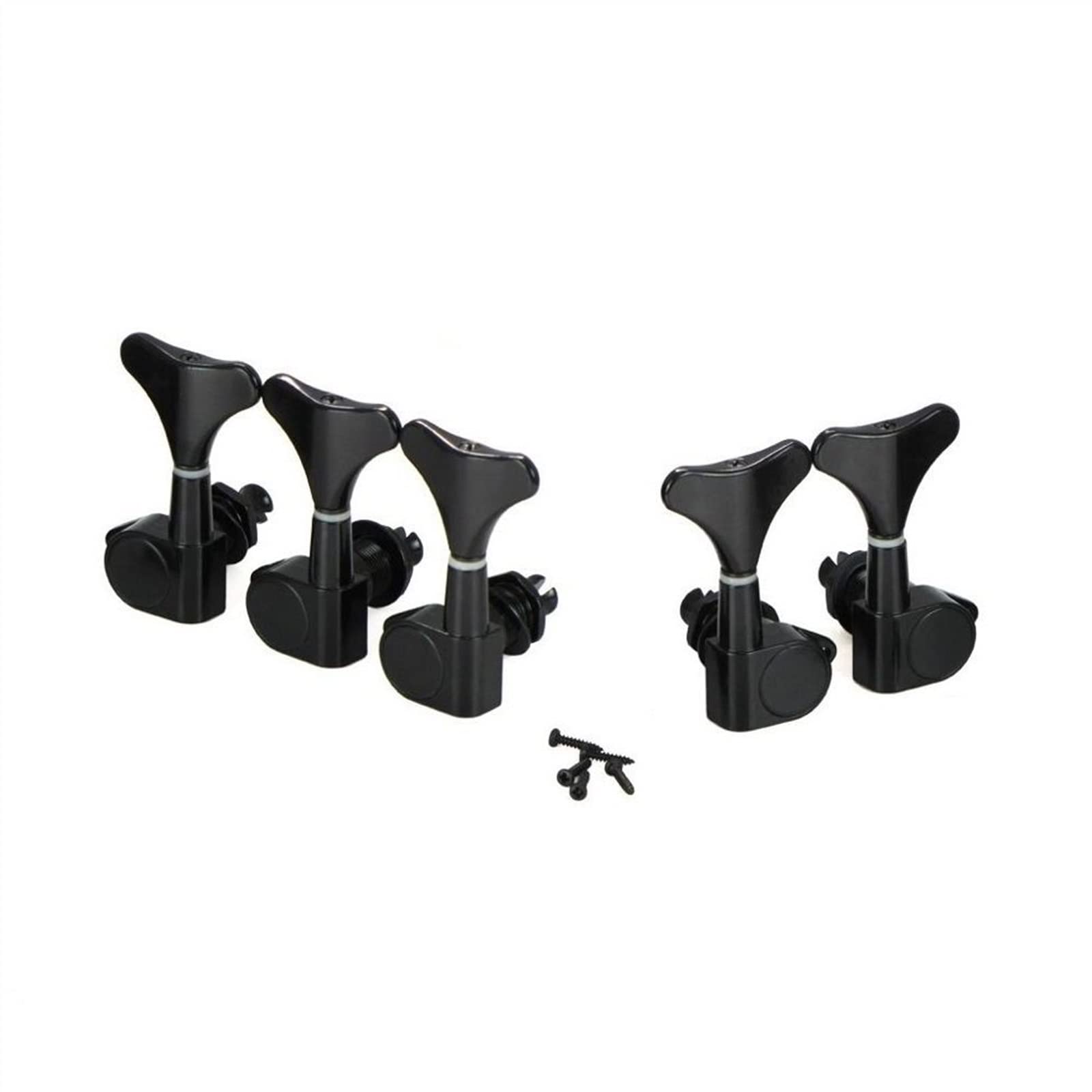 5-Piece Bass Guitar Tuning Peg Set - 2L3R / 2R3L Machine Heads for 5-String Bass (Black) - Perfect for Bass Guitar Maintenance & String Replacement