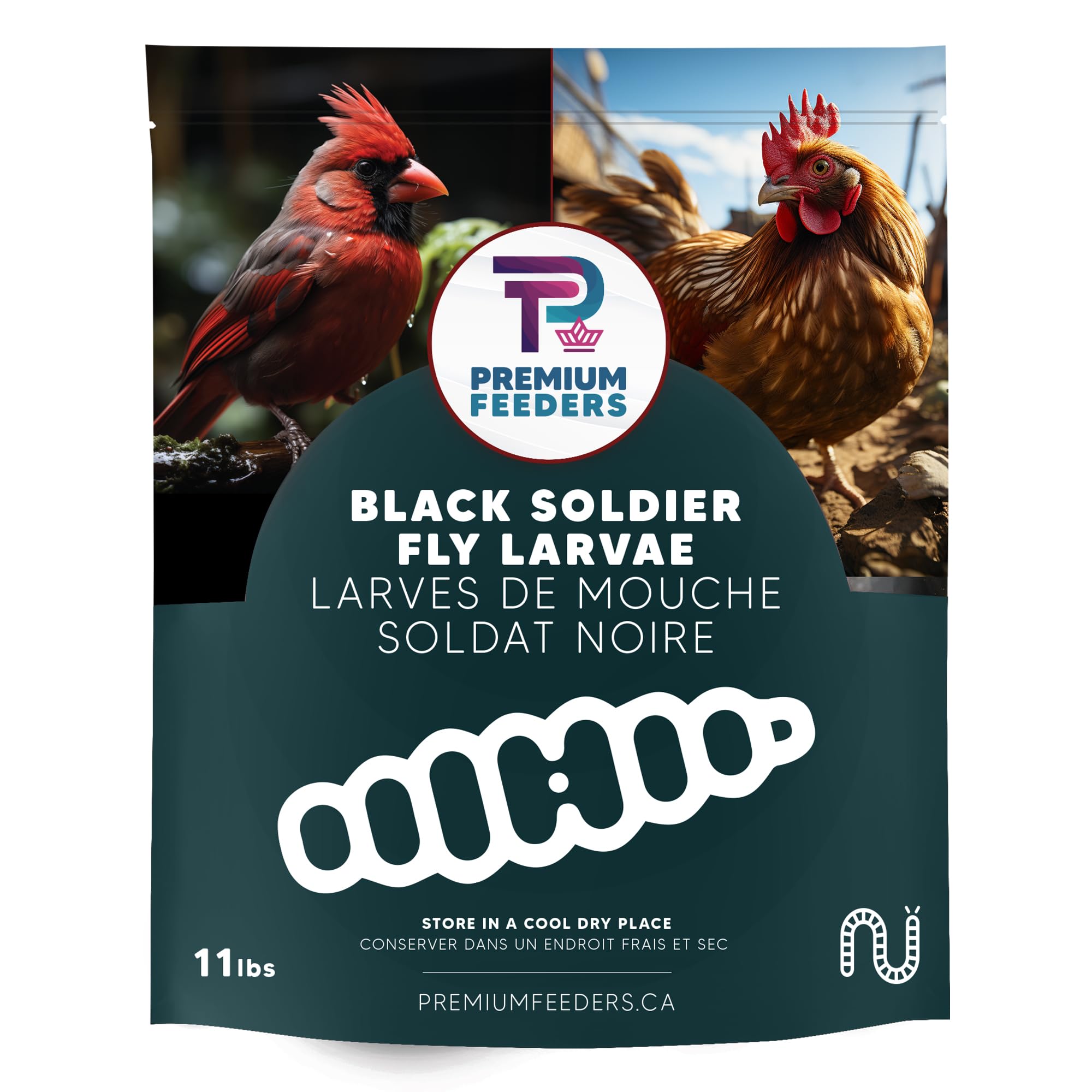 Premium Feeders Dried Black Soldier Fly Larvae - 11lb High Protein & Calcium Natural Pet Food - Healthy Treats for Chickens, Ducks, Birds, Quail, Turtles & Fish - Perfect for Poultry Feeding, Wild Bird Attraction & Aquatic Nutrition