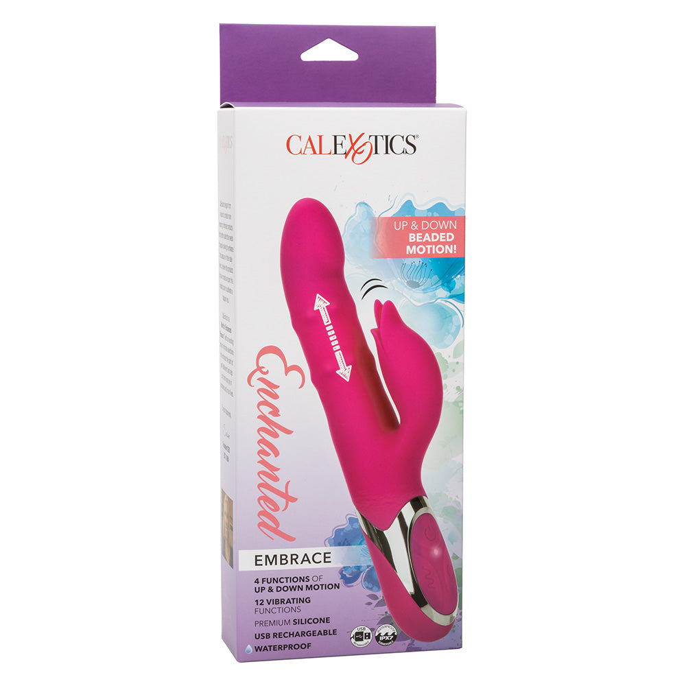 Enchanted Embrace Thrusting Rabbit Vibrator with Rolling Beads - Powerful Dual Stimulation for Women - Perfect for Solo Play & Couples Intimacy