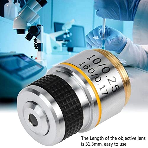 Biological Microscope Accessories Kit - 185 Objective Lens & 10X Achromatic Lens with Microscope Slides | Perfect for Lab Research, Classroom Education & Scientific Exploration