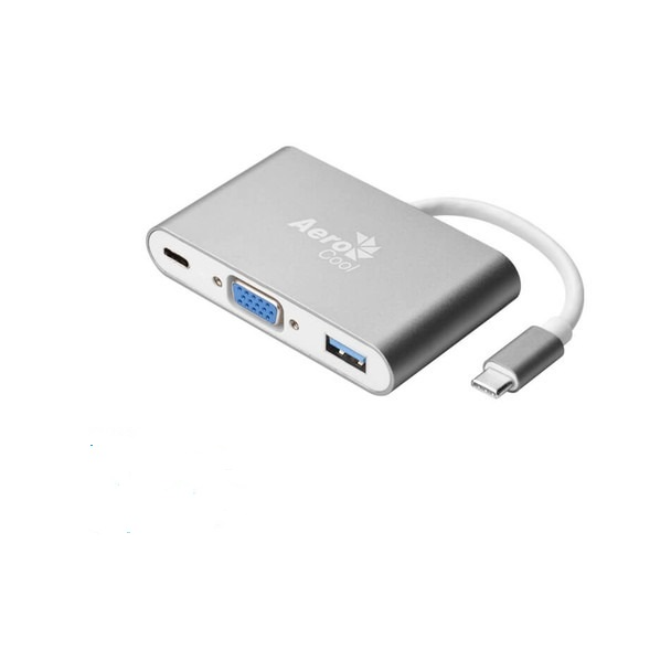 Premium AeroCool USB Type C to VGA Adapter - 4K Video Converter for MacBook, Dell, HP - Ideal for Presentations, Home Office & Multi-Monitor Setup