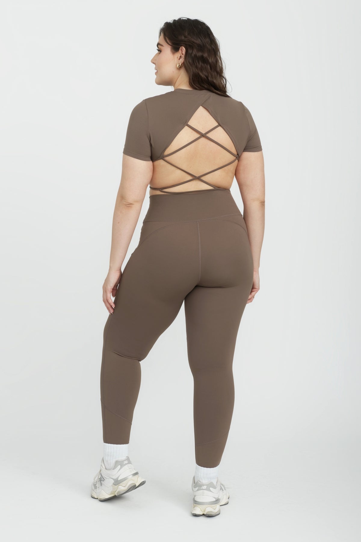 Bklyn Crop Tee in Taupe - Women's Casual Short Sleeve T-Shirt for Summer Outfits & Streetwear Fashion