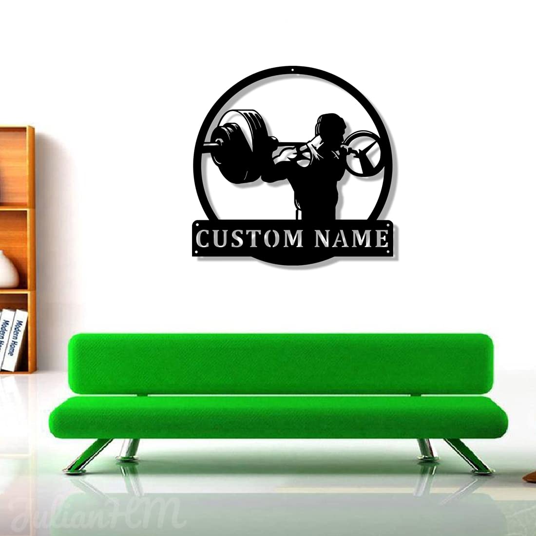 Custom Powerlifting LED Metal Wall Sign - Personalized Monogram Gym Decor with Lights, 24x24 Inches - Perfect for Home Gym, Weight Room & Fitness Studio Decorations