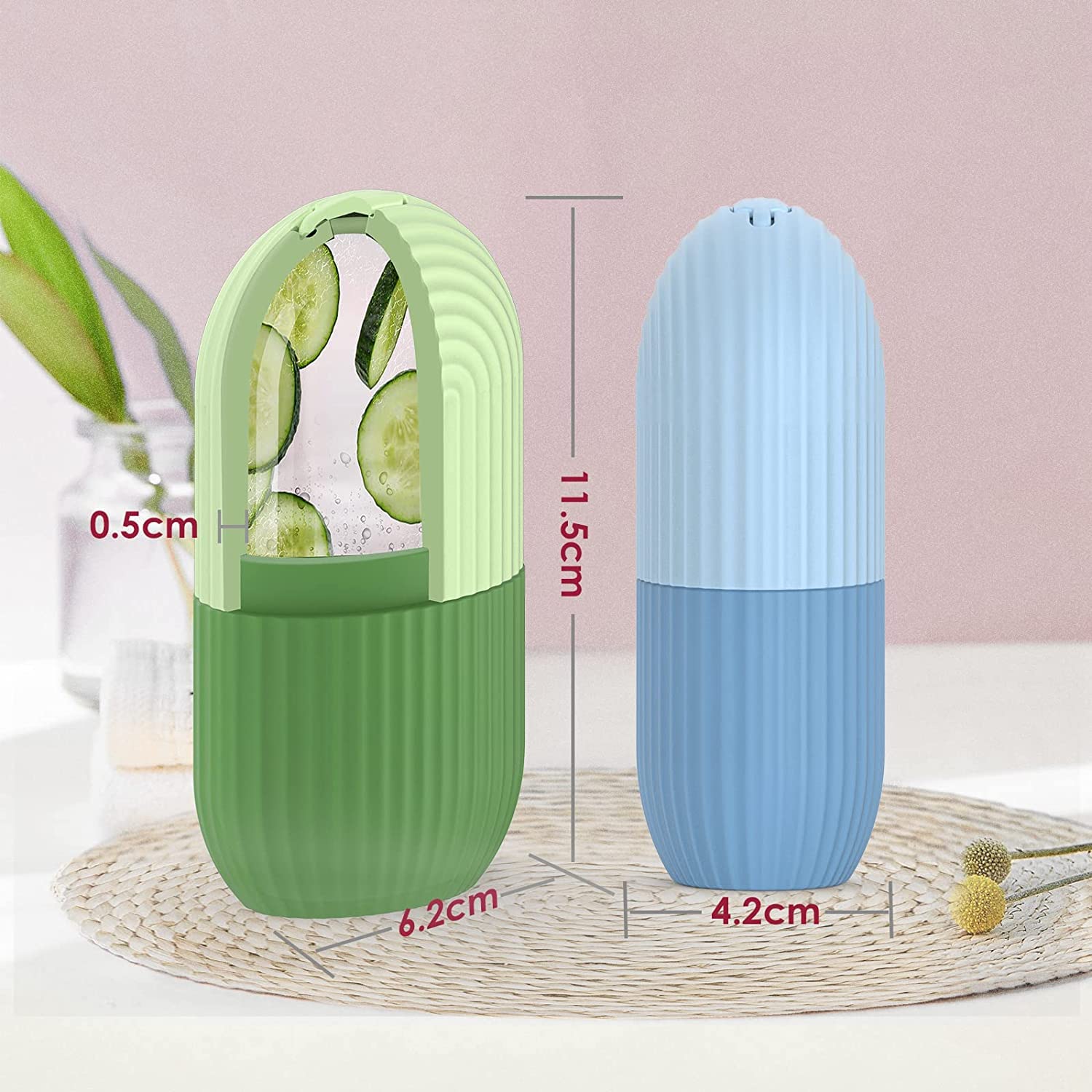 Getmecraft Ice Face Roller - Reusable Food-Grade Leak-Proof Silicone Facial Massager for Puffy Eyes & Skin Care | Cooling Face & Eye Massage Tool for Beauty Routine, Morning Depuffing & Post-Workout Recovery