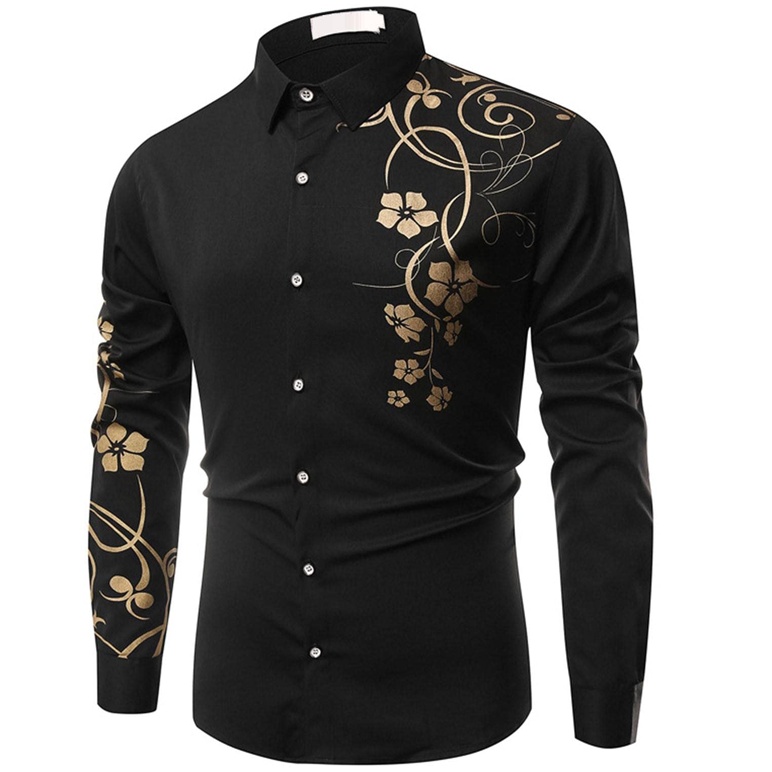 Men's Slim Fit Long Sleeve Polo Shirts - Classic Cotton Dress Shirts with Button Down Collar & Color Block Design - Casual Office Wear & Weekend Outfits