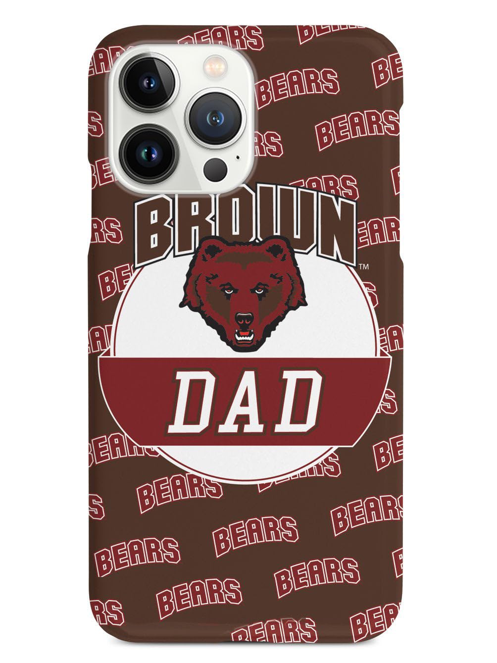 3D Textured iPhone 15 Pro Max Case - Shockproof Rubber Bumper Cover with Enhanced Grip - Protective Phone Case for Apple iPhone 15 Pro Max (Brown University Bears Design) - Perfect for College Students, Dads & Alumni - Ideal for Daily Use, Travel & School Spirit