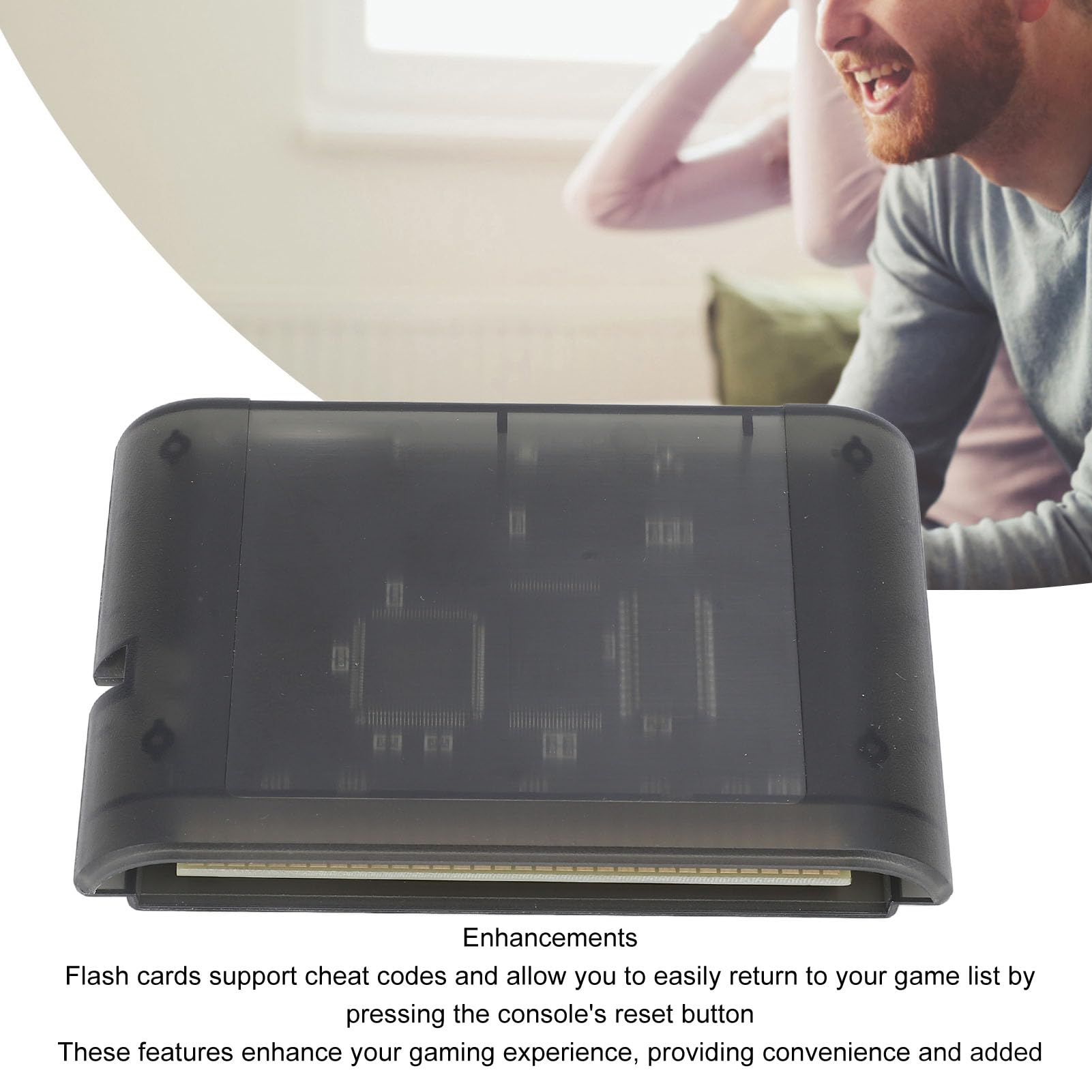 8GB Built-in Memory 3000-in-1 Game Cartridge - Compatible with Sega Mega Drive, Master System & 32X Games (Black) | Retro Gaming Console Accessory for Classic Game Enthusiasts