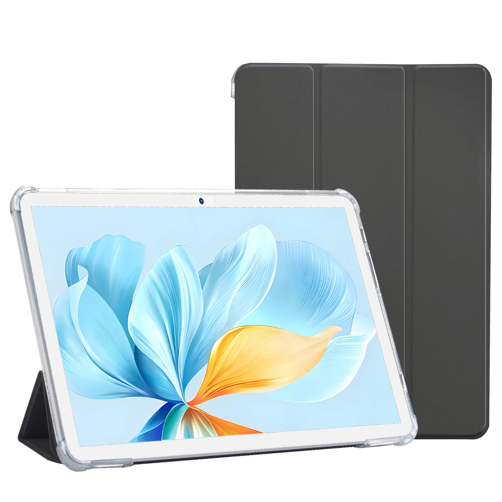 VASOUN 10 inch Android Tablet - 16GB RAM 256GB Storage, Octa-Core Processor, 5GHz WiFi, 2K FHD IPS Screen, Aluminum Body with White PU Case - Perfect for Work, Study, and Entertainment