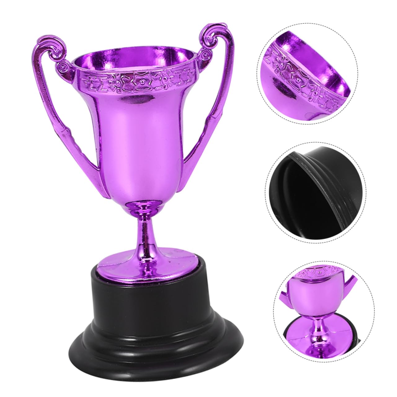 POPETPOP Gold Trophy Cup - Award Ceremony Decoration, Plastic Purple Competition Trophy for Sports, Academic & Corporate Events