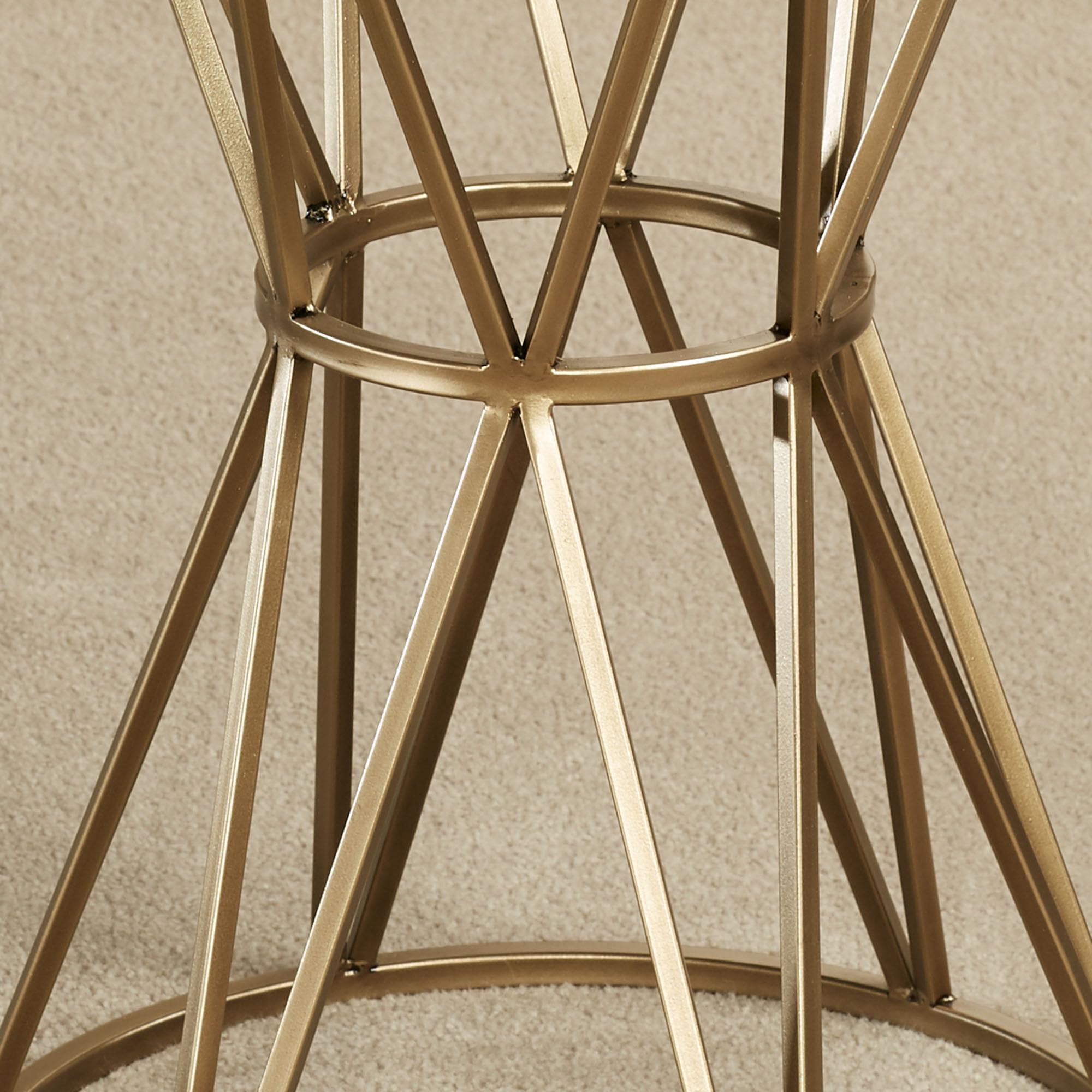 Touch of Class Presley Round Accent Table - Gold Metal & Glass Modern End Table for Bedroom, Living Room, Office - Stylish Nightstand & Hallway Decor for Contemporary Homes