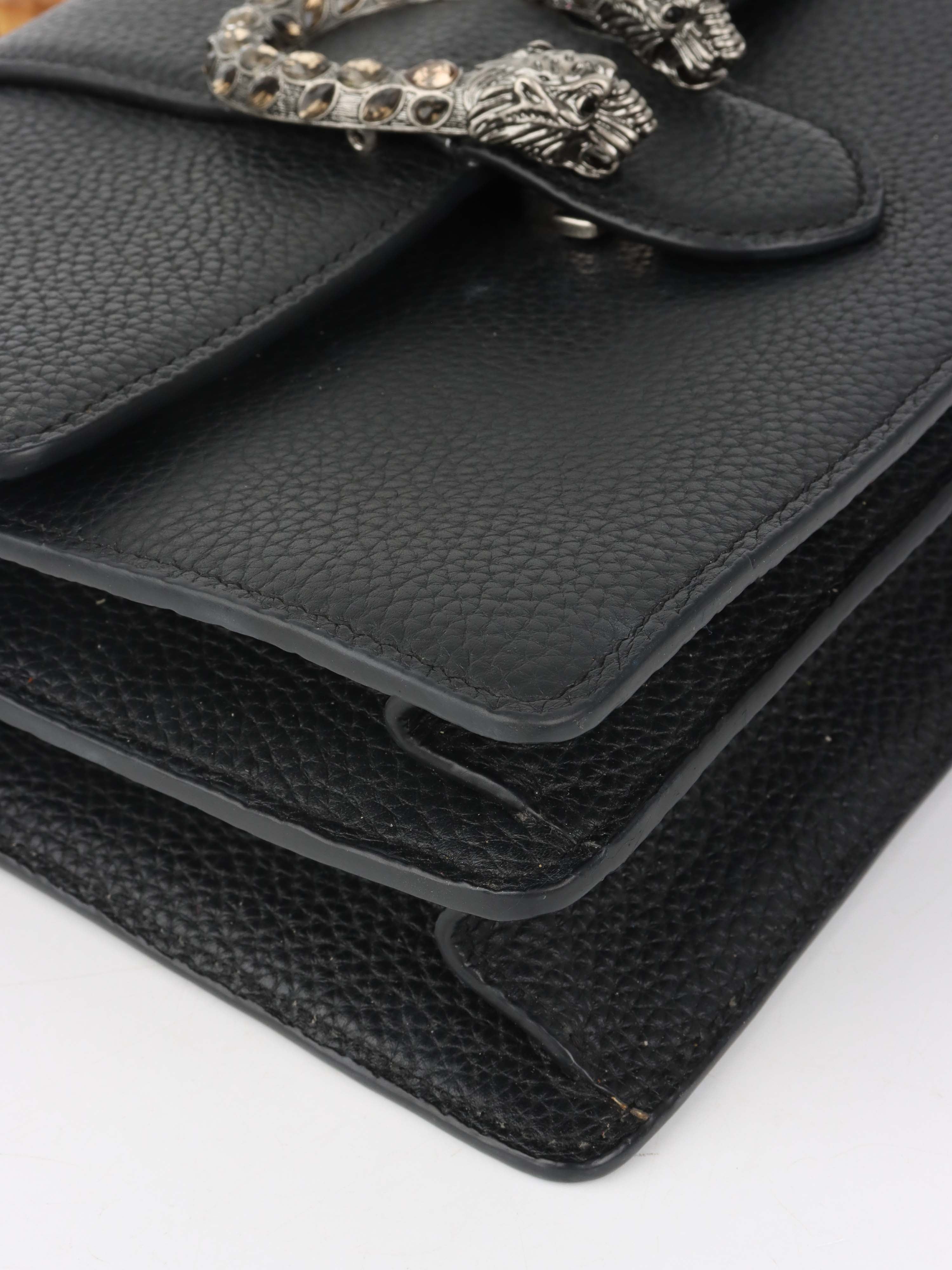 Gucci Dionysus Black Leather Shoulder Bag with Bamboo Handle - Luxury Crossbody Purse for Women, Perfect for Parties & Evening Events