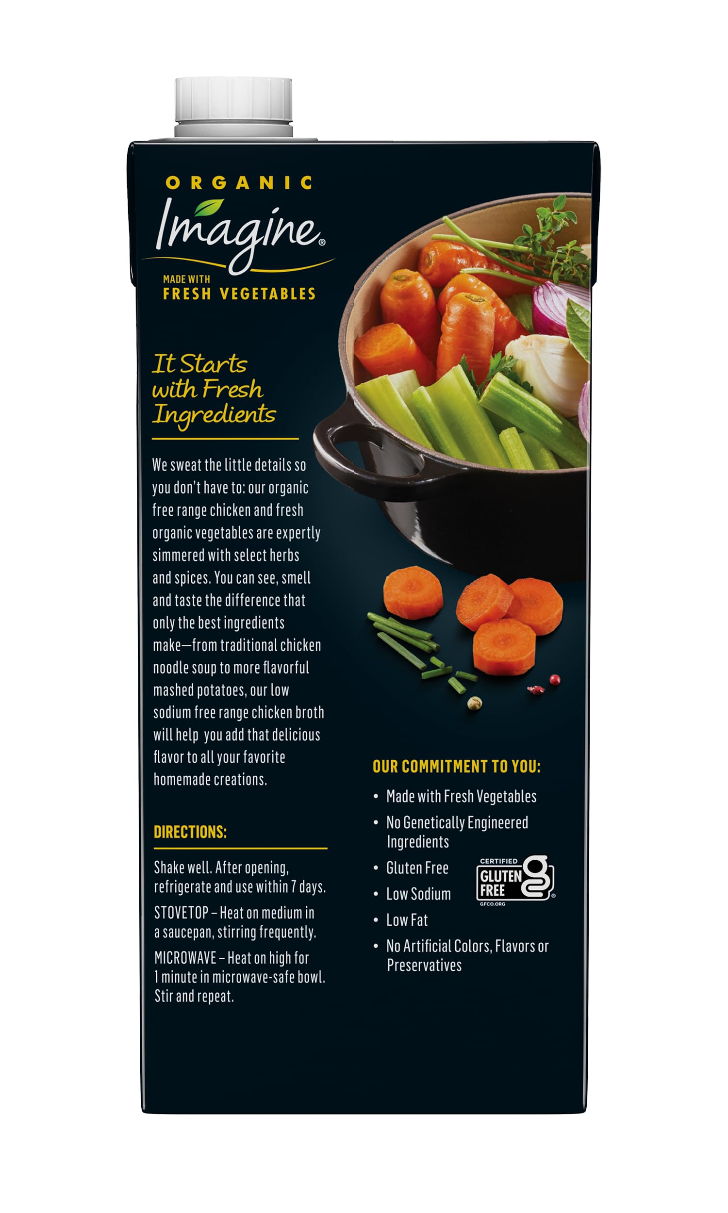Organic Free Range Chicken Broth - Low Sodium, 32 fl oz (Pack of 6) | Healthy Cooking & Soup Base for Homemade Meals