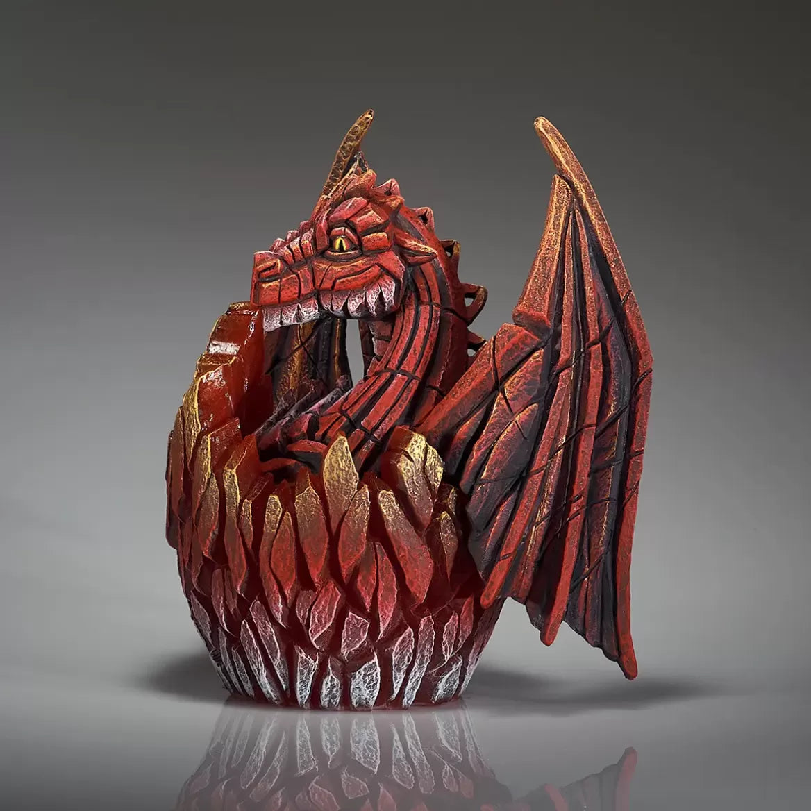 Edge Sculpture Red Dragon Egg - Handcrafted Home Decor for Fantasy & Medieval Themed Rooms - Perfect for Bookshelves, Desktops, and Gift Giving