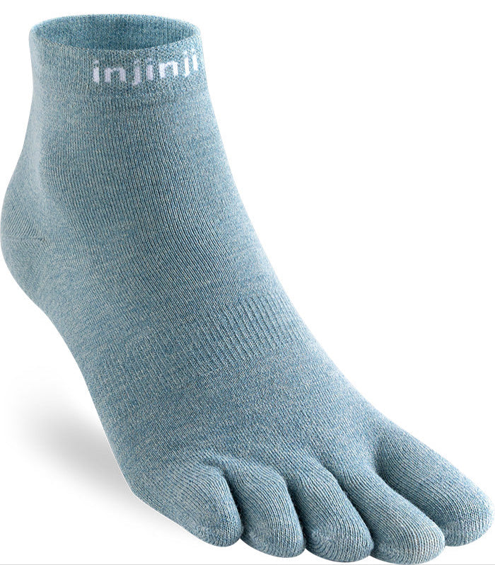 Injinji CoolMax Liner Mini Crew Toe Socks - Moisture Wicking, Blister Prevention for Running, Hiking & Outdoor Activities