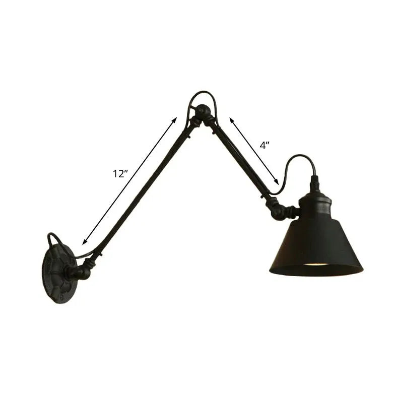 Modern Swing Arm Wall Light - Adjustable Black Bedroom Sconce for Reading & Nightstand Lighting | Perfect for Bedrooms, Living Rooms, and Home Offices