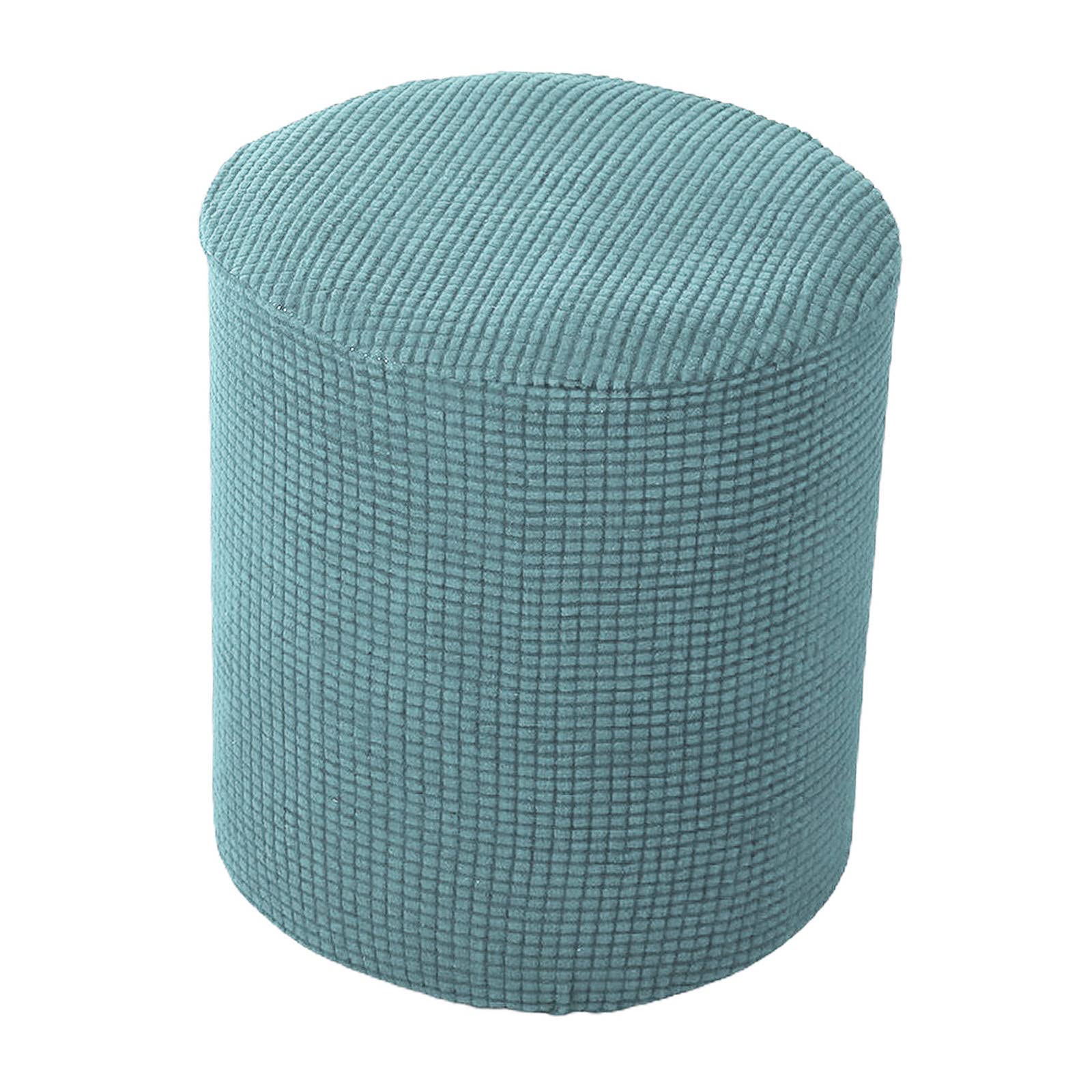 Stretch Round Ottoman Cover - Soft Footstool Slipcover for Storage Ottoman, Sofa Protector (Green) - Perfect for Living Room, Bedroom & Home Decor