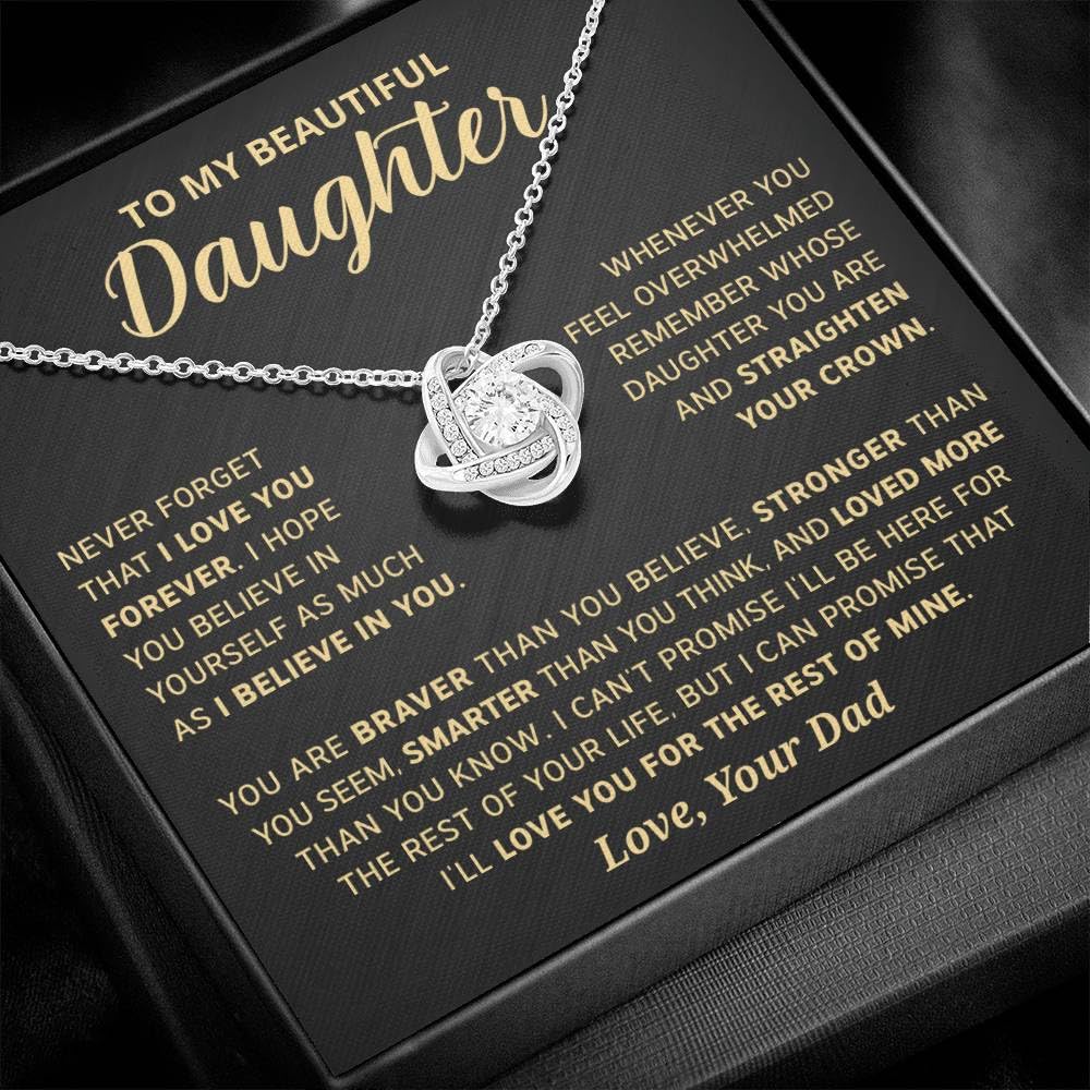 Personalized Daughter Necklace from Dad - Heartfelt Birthday & Mother's Day Jewelry Gift for Daughter with Elegant Gift Box | Perfect for Special Occasions & Father-Daughter Bonding