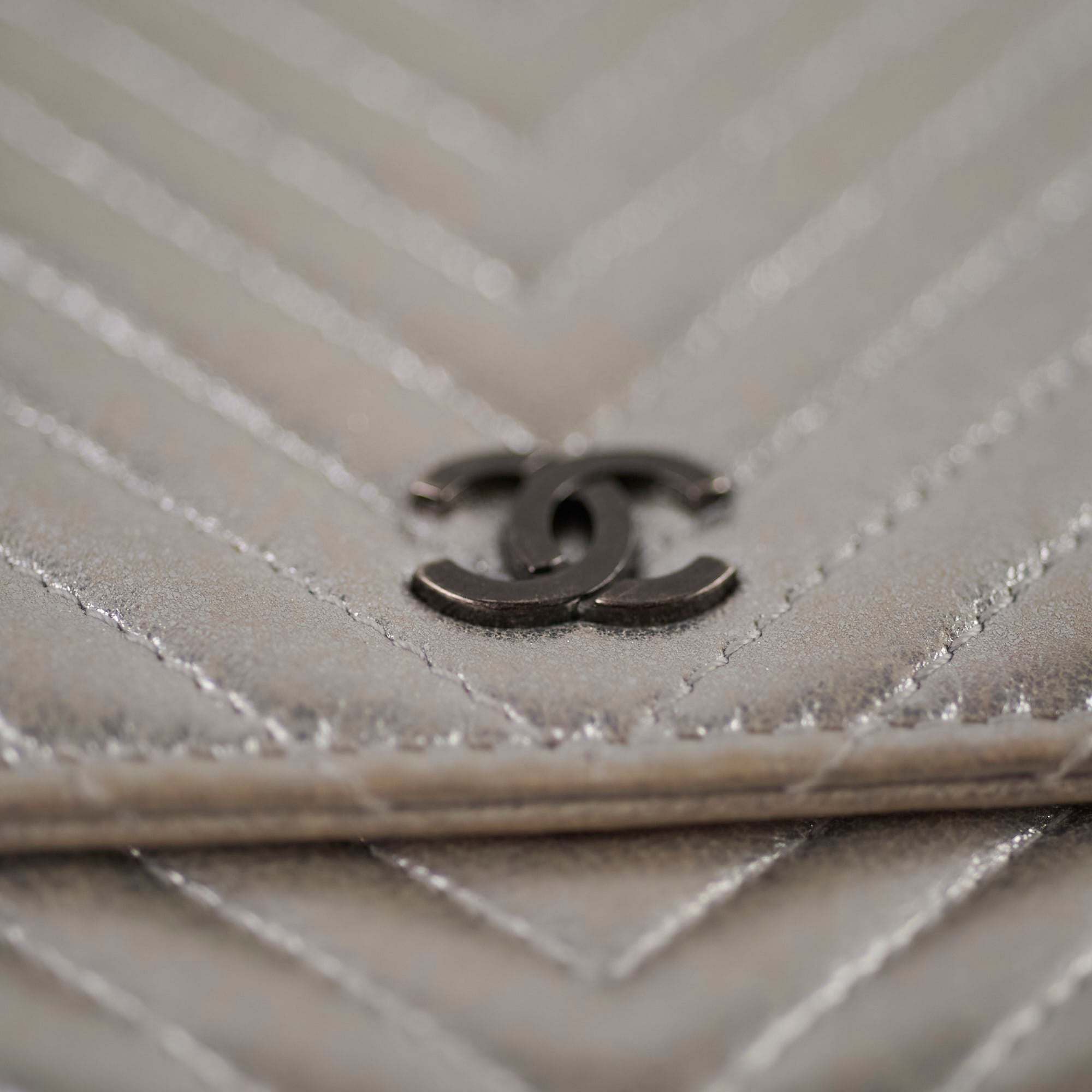 Chanel Metallic Chevron Wallet On Chain WOC Bag 22 Series - Luxury Crossbody Purse for Women, Perfect for Parties & Evening Events