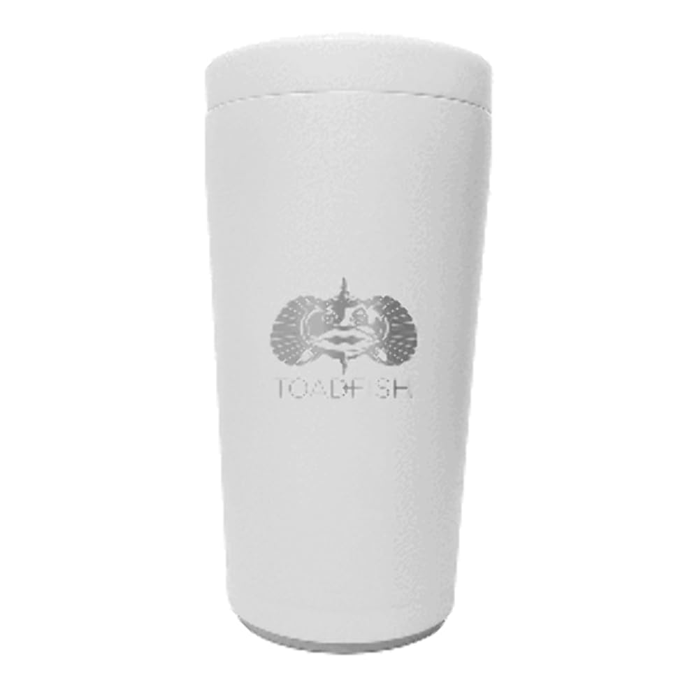 Toadfish Universal Can Cooler 2.0 - Insulated Stainless Steel Cup Holder for 12oz Cans, Bottles & Slim Cans - Non-Tip Suction Base - Double Wall Vacuum Insulation - Perfect for Beach, Pool, Boating & Outdoor Parties