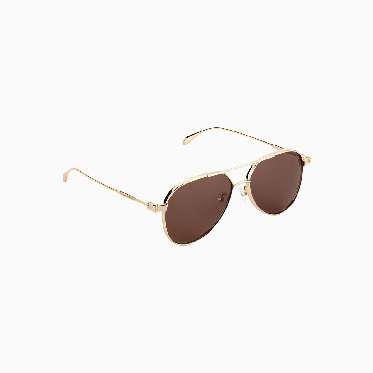 Alexander McQueen Gold Brown Sunglasses for Women - Luxury Designer Sunglasses with UV Protection - Perfect for Beach, Travel & Outdoor Activities