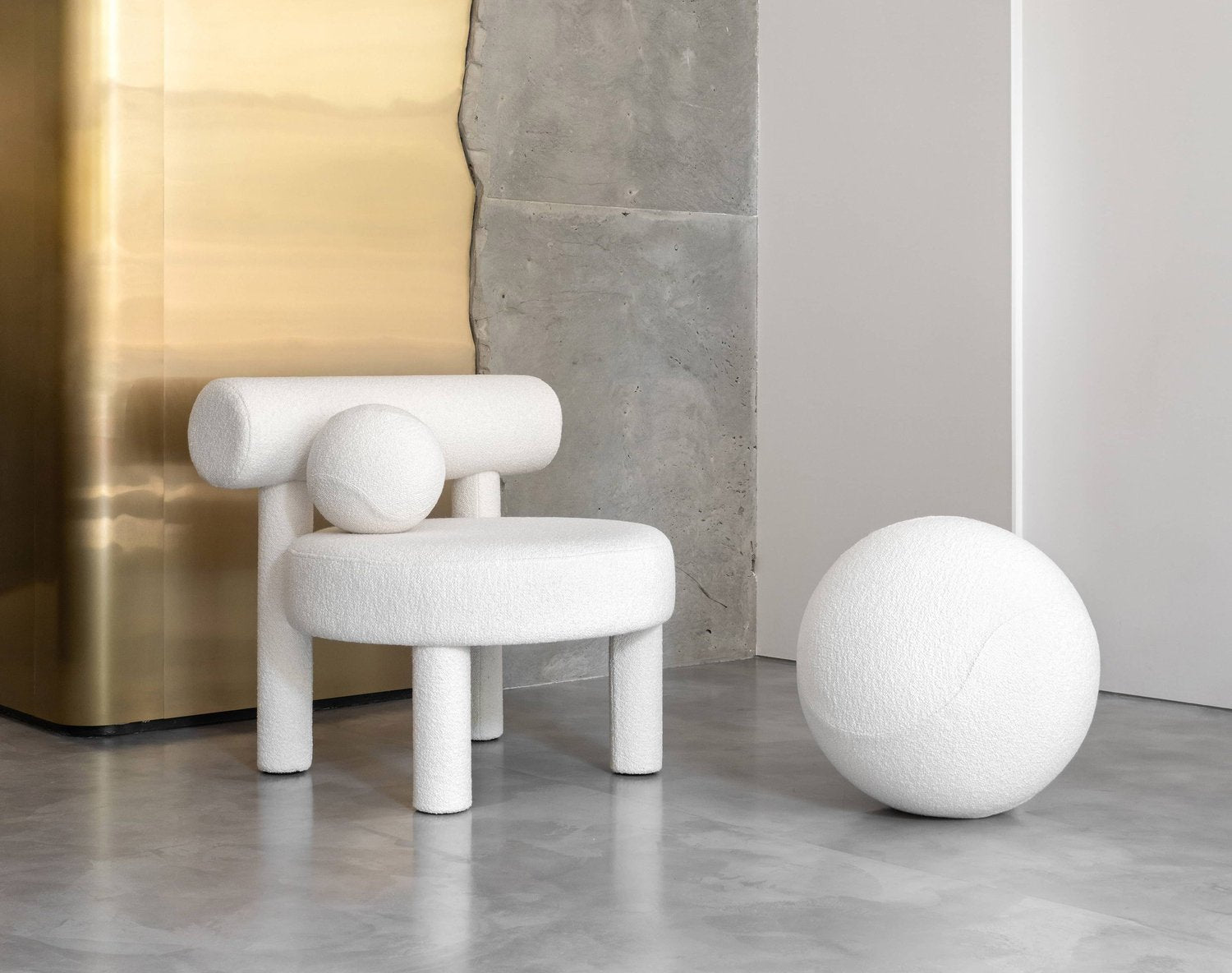 Noom Gropius Spheric Ottoman - Modern Round Footrest Pouf with Storage | Perfect for Living Room, Bedroom & Office Decor