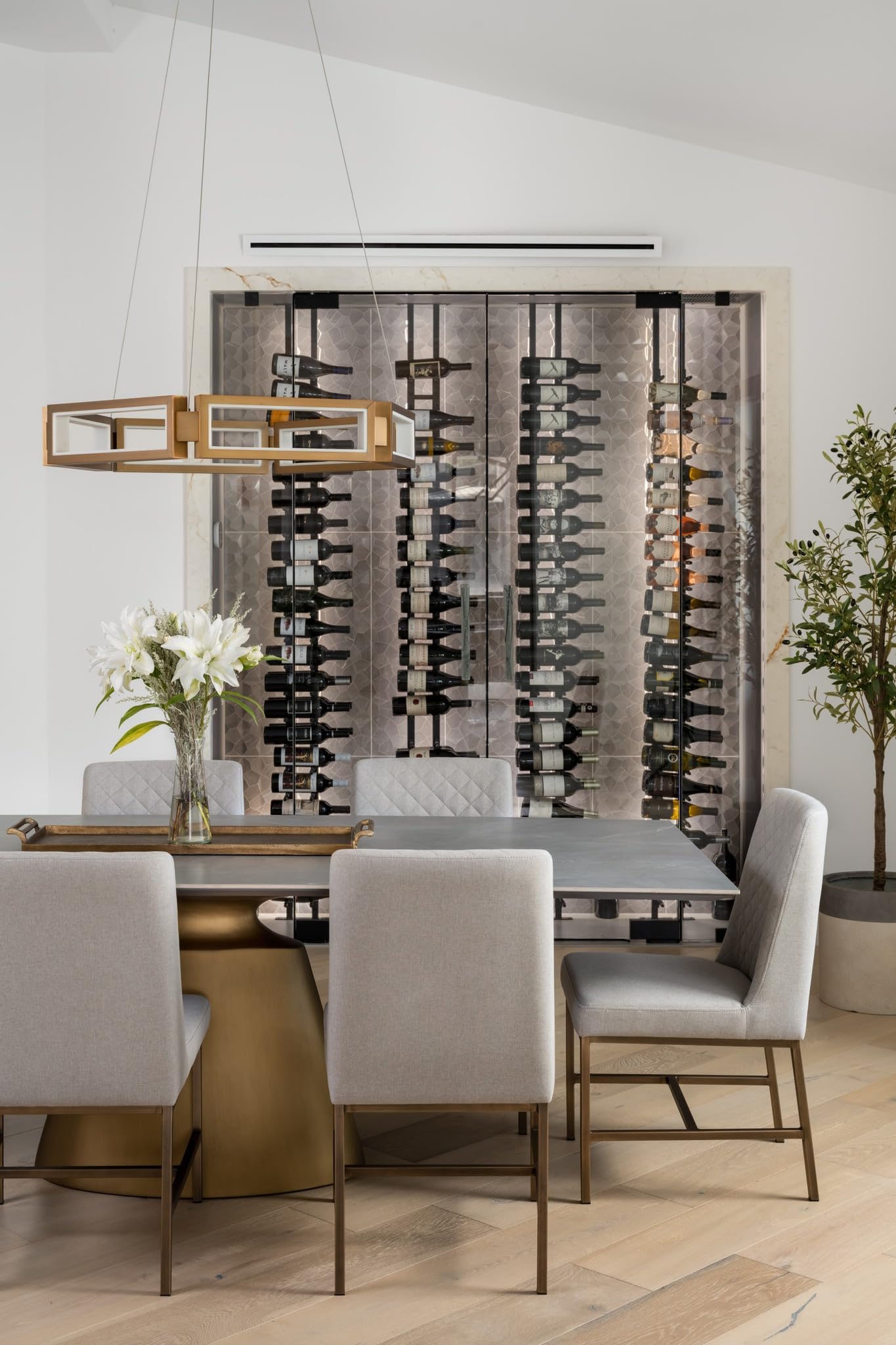 Premium Floor-to-Ceiling Wine Rack - Double Deep Black Metal Wine Bottle Storage (42 Bottle Capacity) - Perfect for Home Cellar, Wine Shop Display & Restaurant Wine Storage