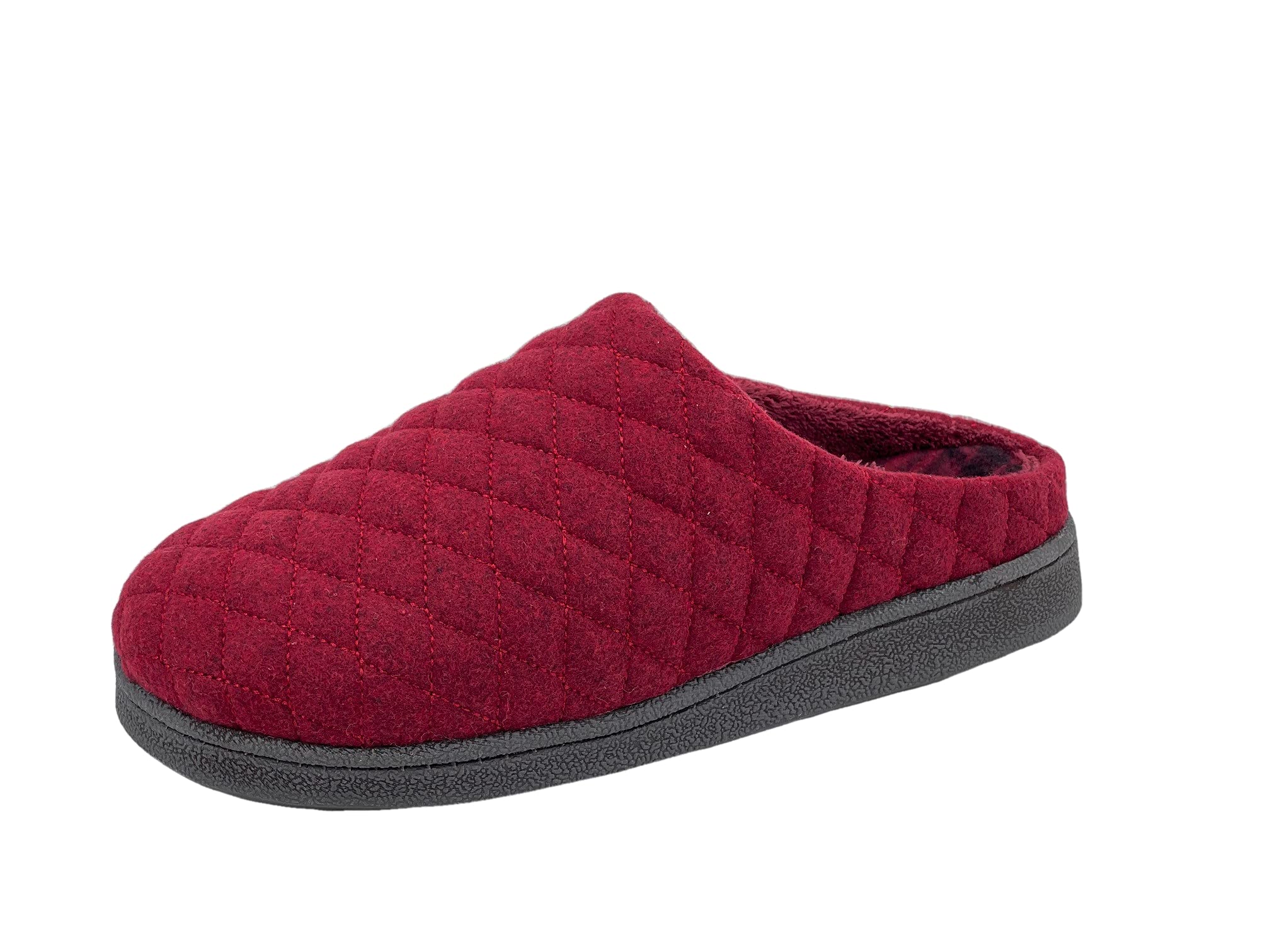 Clarks Women's Quilted Felt Clog Slippers JMS0785T - Soft Plush Terry Lining - Comfortable Indoor/Outdoor House Shoes for Women - Perfect for Home, Garden & Quick Errands