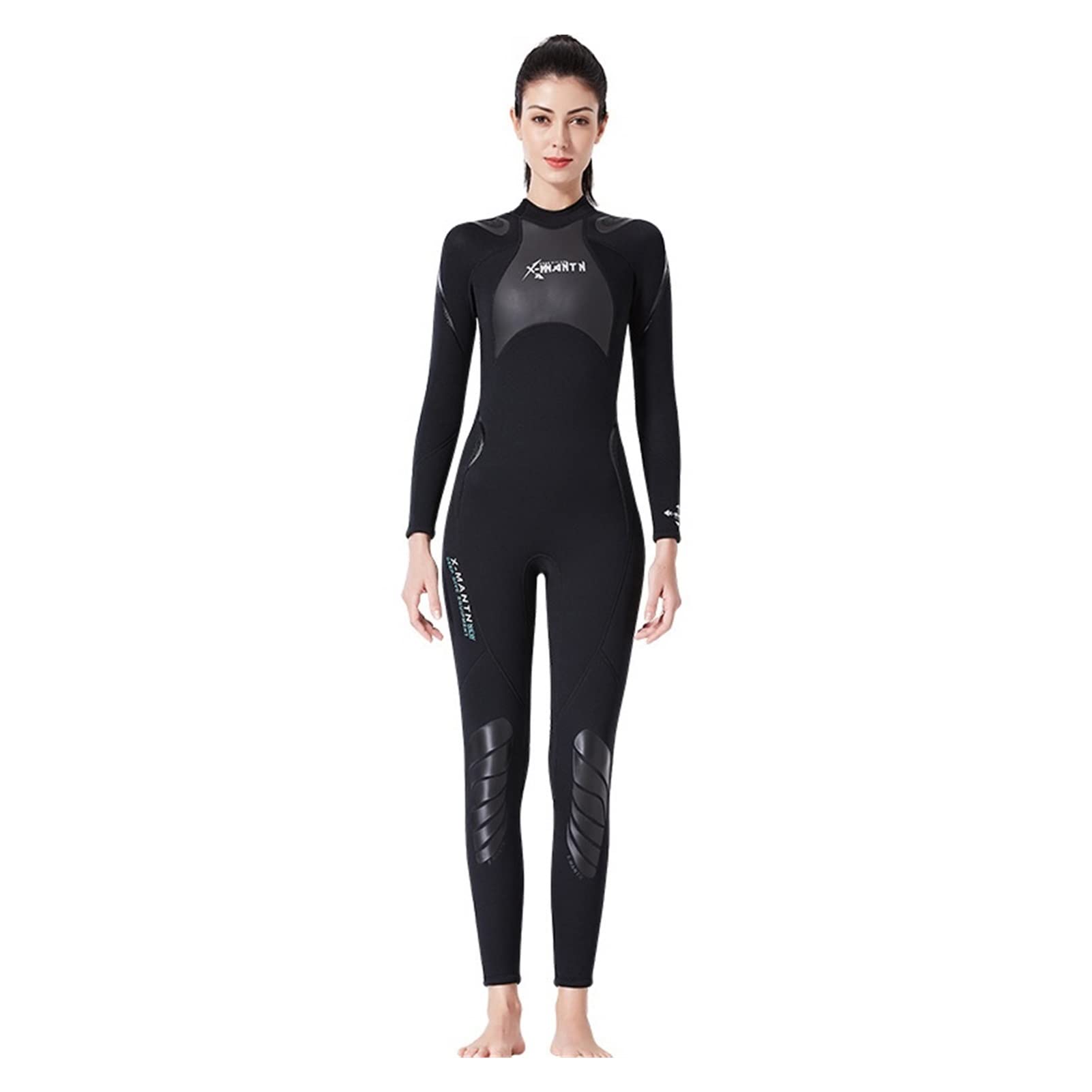 Premium 3mm Neoprene Wetsuit for Men & Women - Long Sleeve Full Body Warmth with Back Zip - 90% Neoprene + 10% Stretch Nylon - Ideal for Snorkeling, Scuba Diving, Surfing & Water Sports