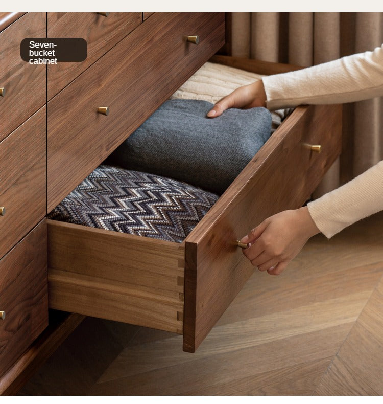 Solid Black Walnut & Oak Wood Drawer - Modern Porch Cabinet for Outdoor Storage & Entryway Organization | Perfect for Patio, Deck, and Garden Decor