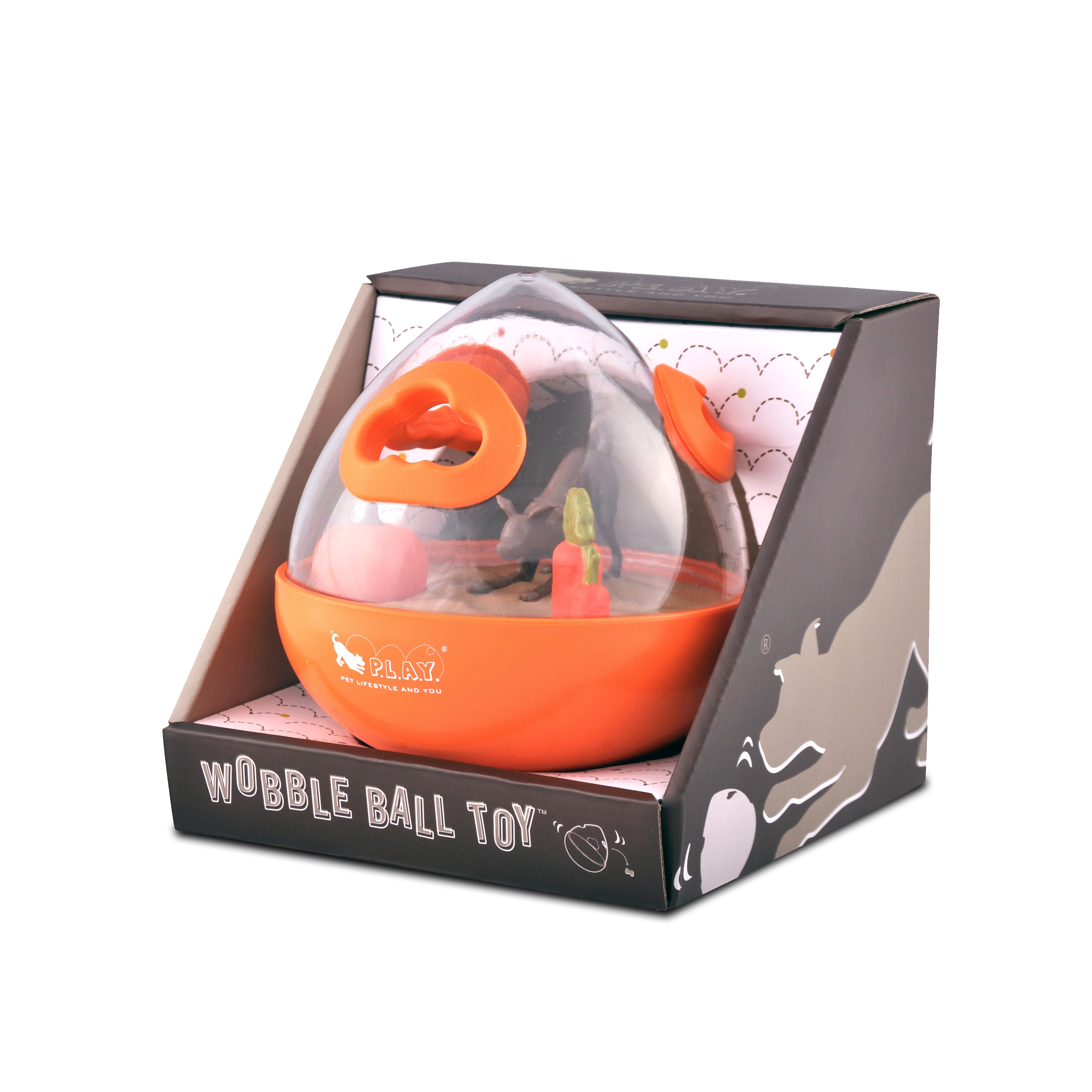 Wobble Ball Dog Toy with Treat Dispenser - Orange | Interactive Pet Play Toy for Dogs - Fun Training & Mental Stimulation for Small & Large Breeds - Indoor & Outdoor Use